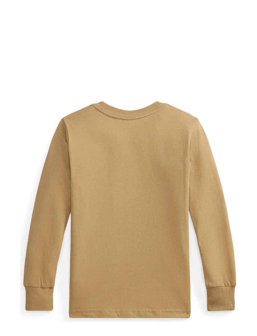 Ralph Lauren Kids - Polo Bear Cotton Long-Sleeve Tee - långärmade t-shirts - camel - 2