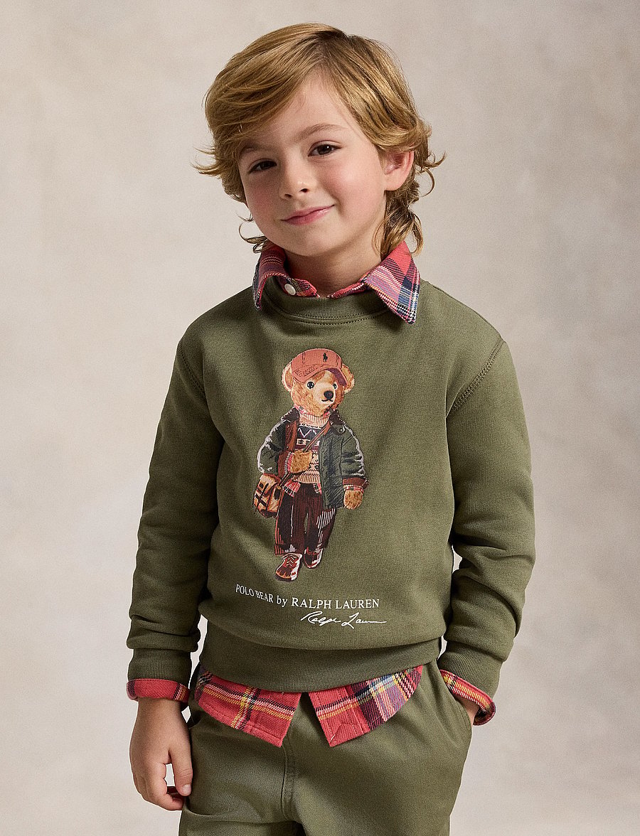 Ralph Lauren Kids - Polo Bear Fleece Sweatshirt - sweatshirts - cruise olive - 0