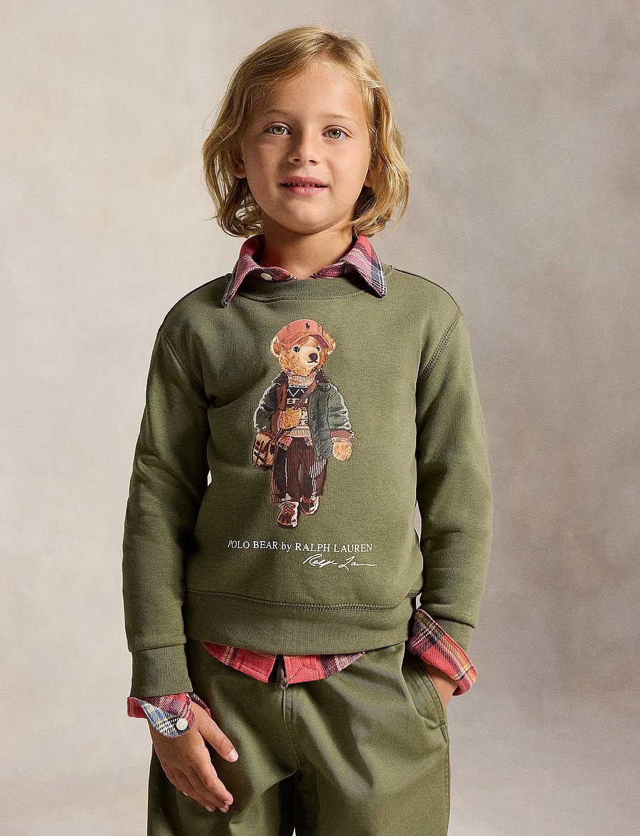 Ralph Lauren Kids - Polo Bear Fleece Sweatshirt - sweatshirts - cruise olive - 0