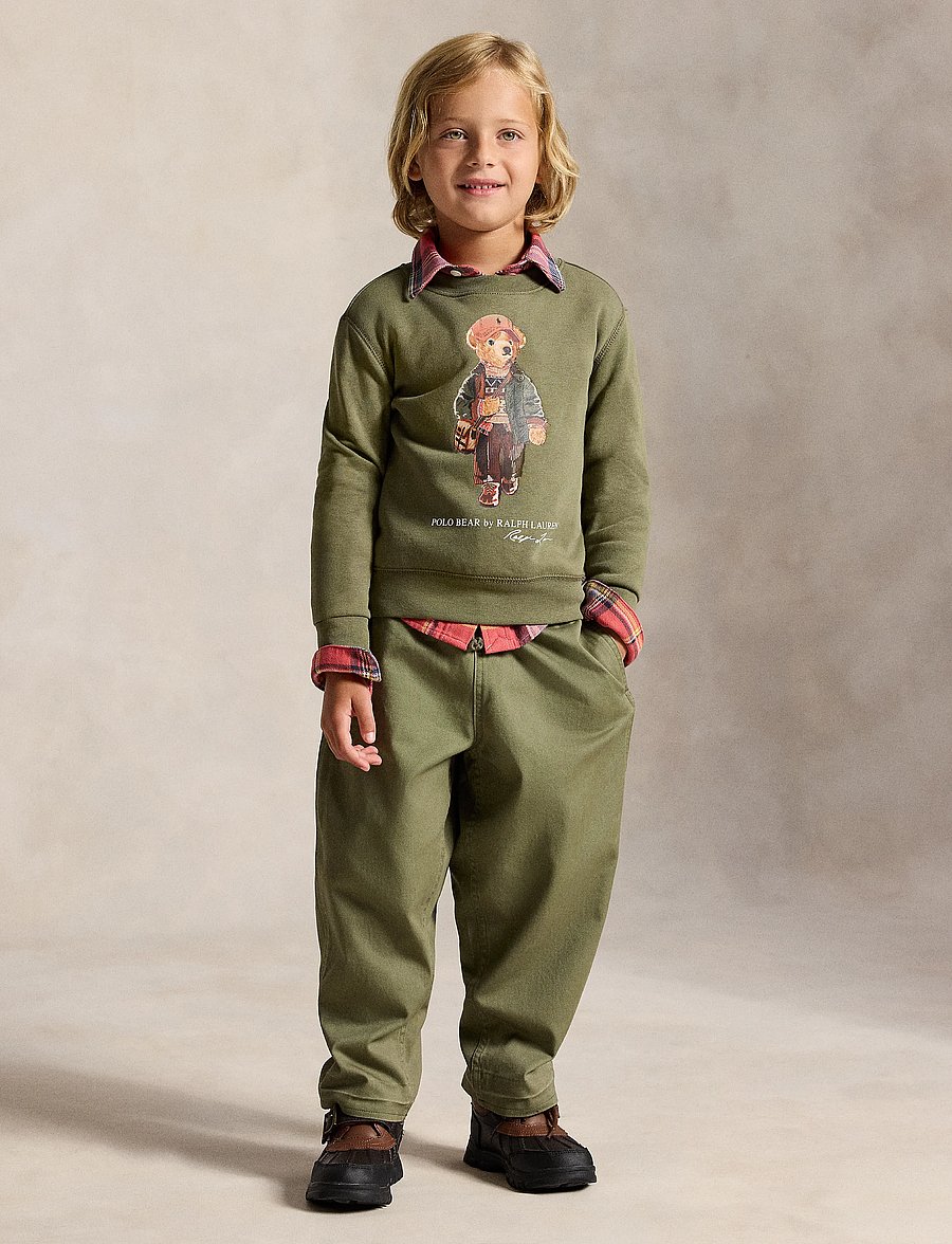 Ralph Lauren Kids - Polo Bear Fleece Sweatshirt - sweatshirts - cruise olive - 3