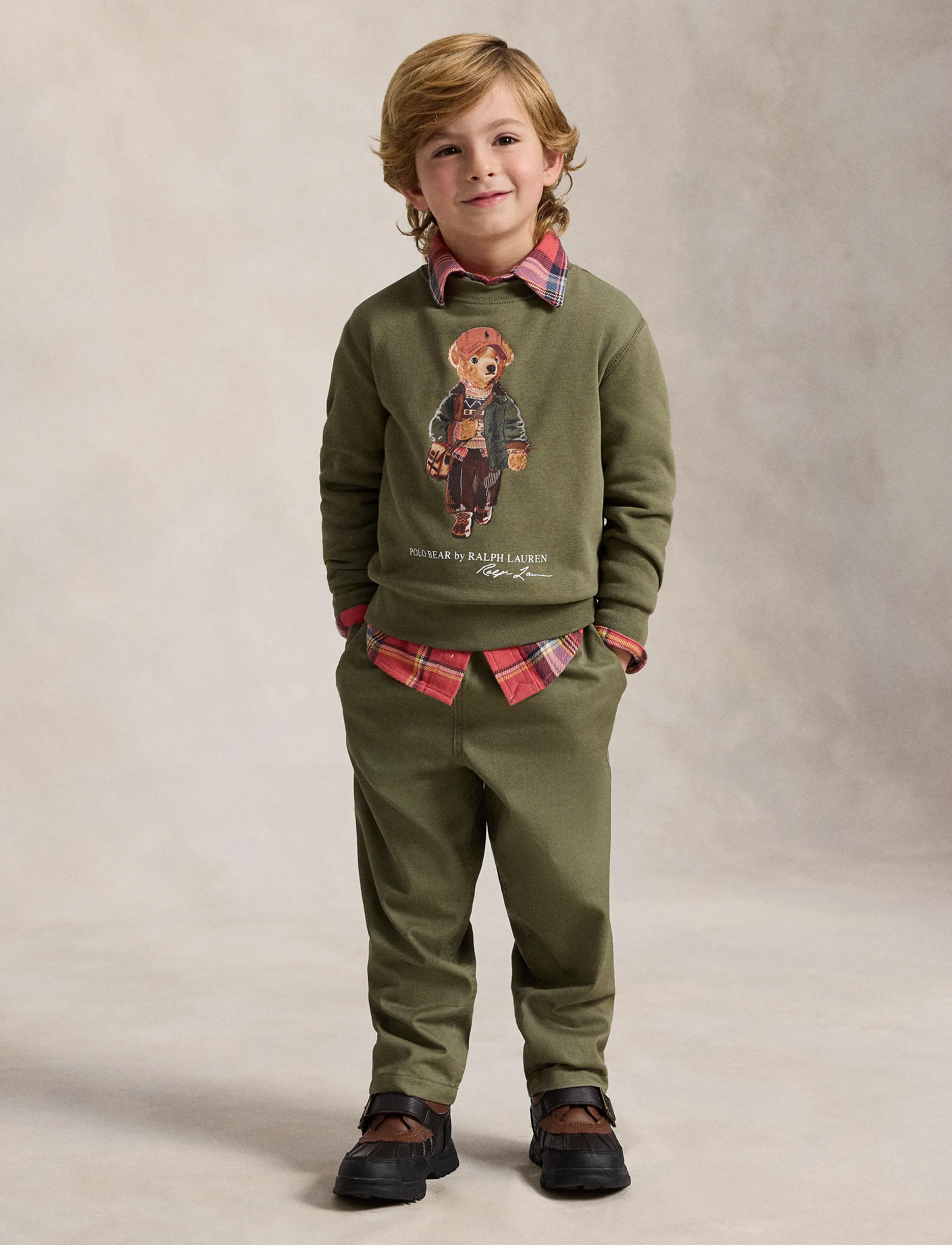 Ralph Lauren Kids - Polo Bear Fleece Sweatshirt - sweatshirts - cruise olive - 3