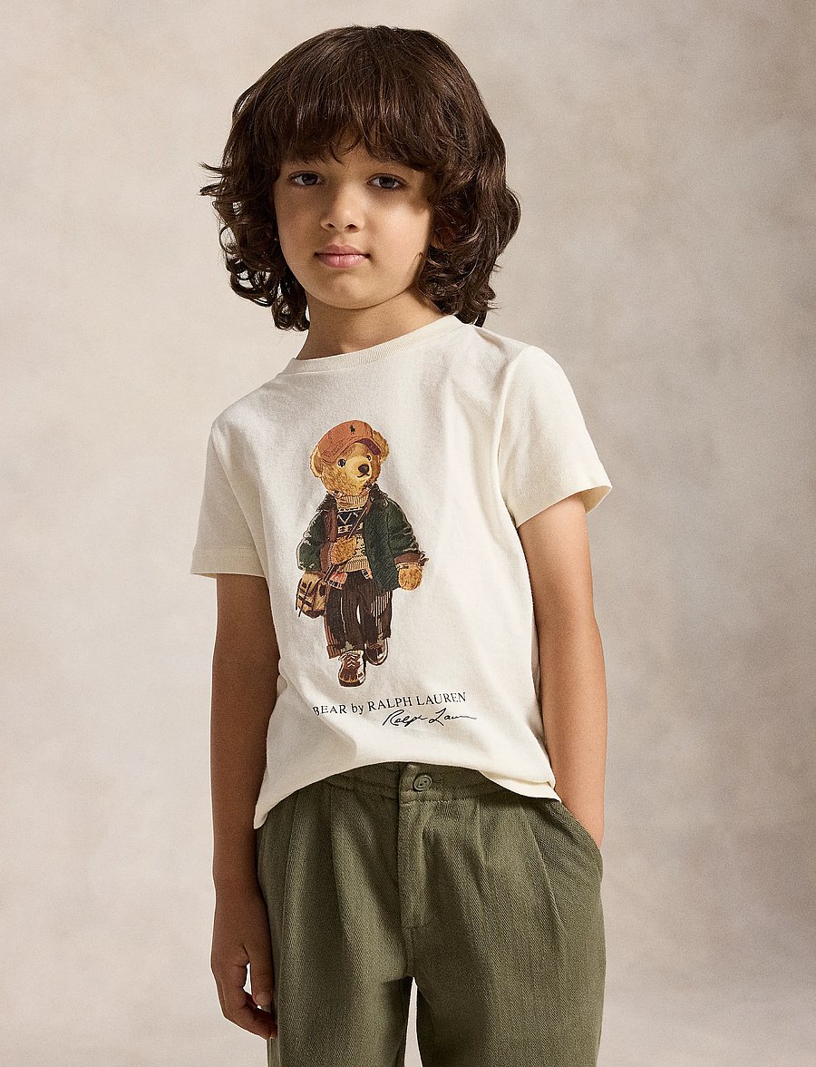 Ralph Lauren Kids - Polo Bear Cotton Jersey Tee - kurzärmelige - estate cream - 0