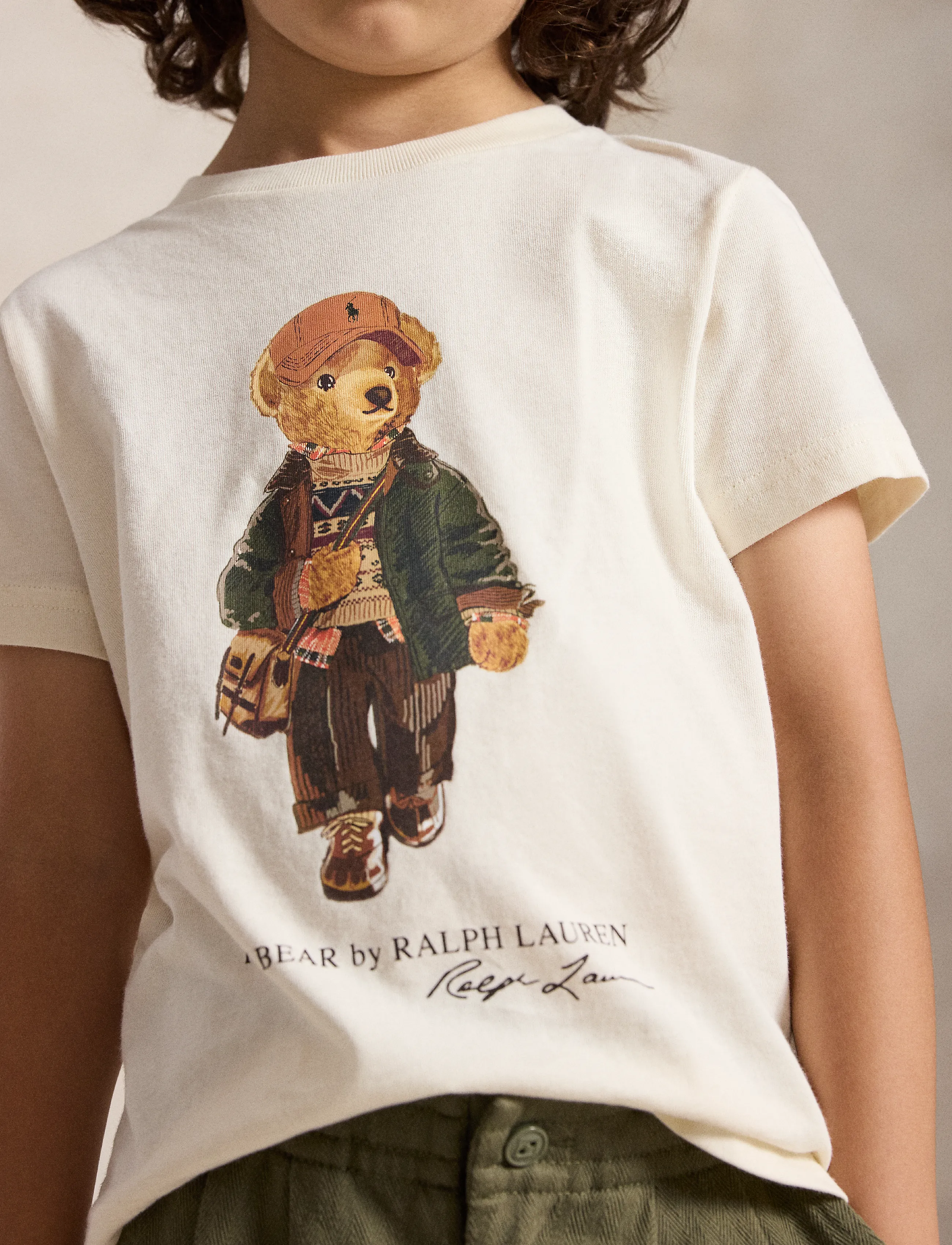 Ralph Lauren Kids - Polo Bear Cotton Jersey Tee - short-sleeved t-shirts - estate cream - 3