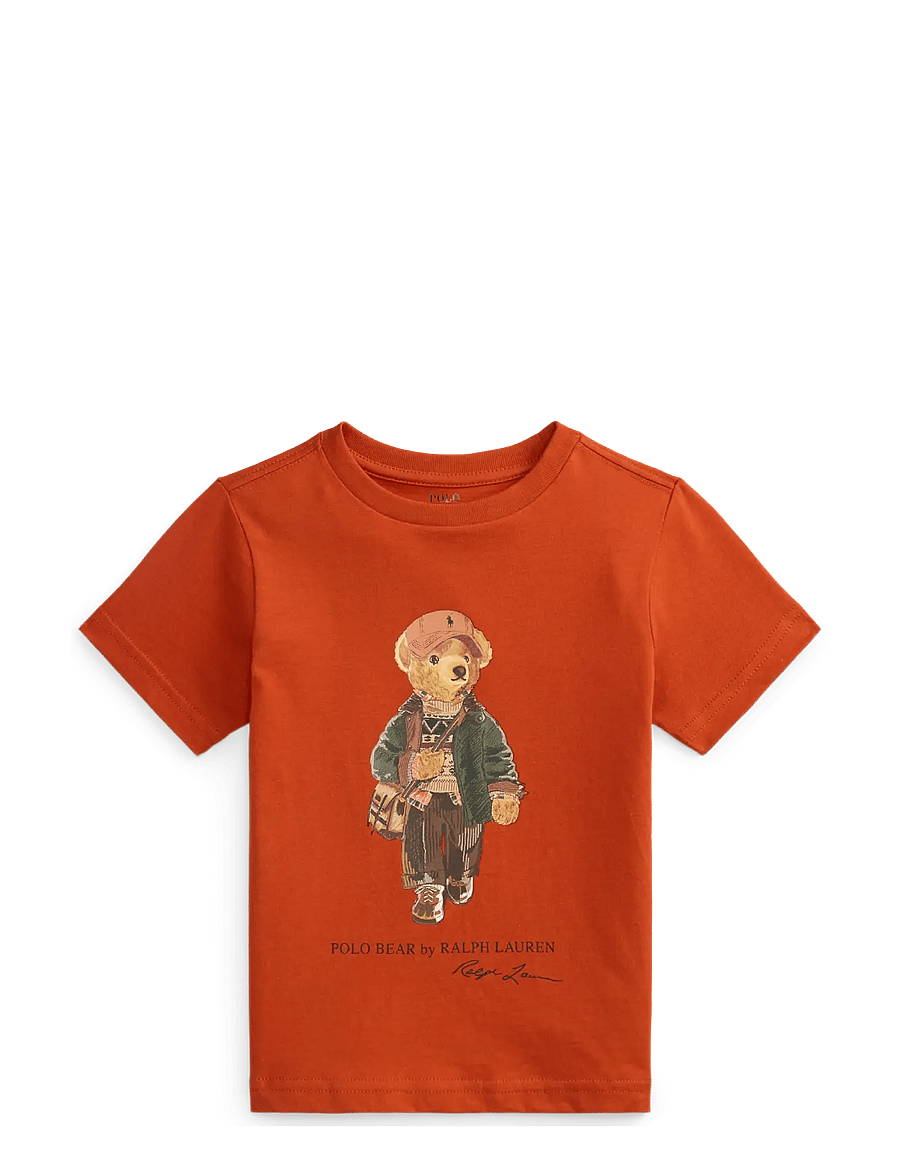 Ralph Lauren Kids - Polo Bear Cotton Jersey Tee - kurzärmelige - varsity orange - 0