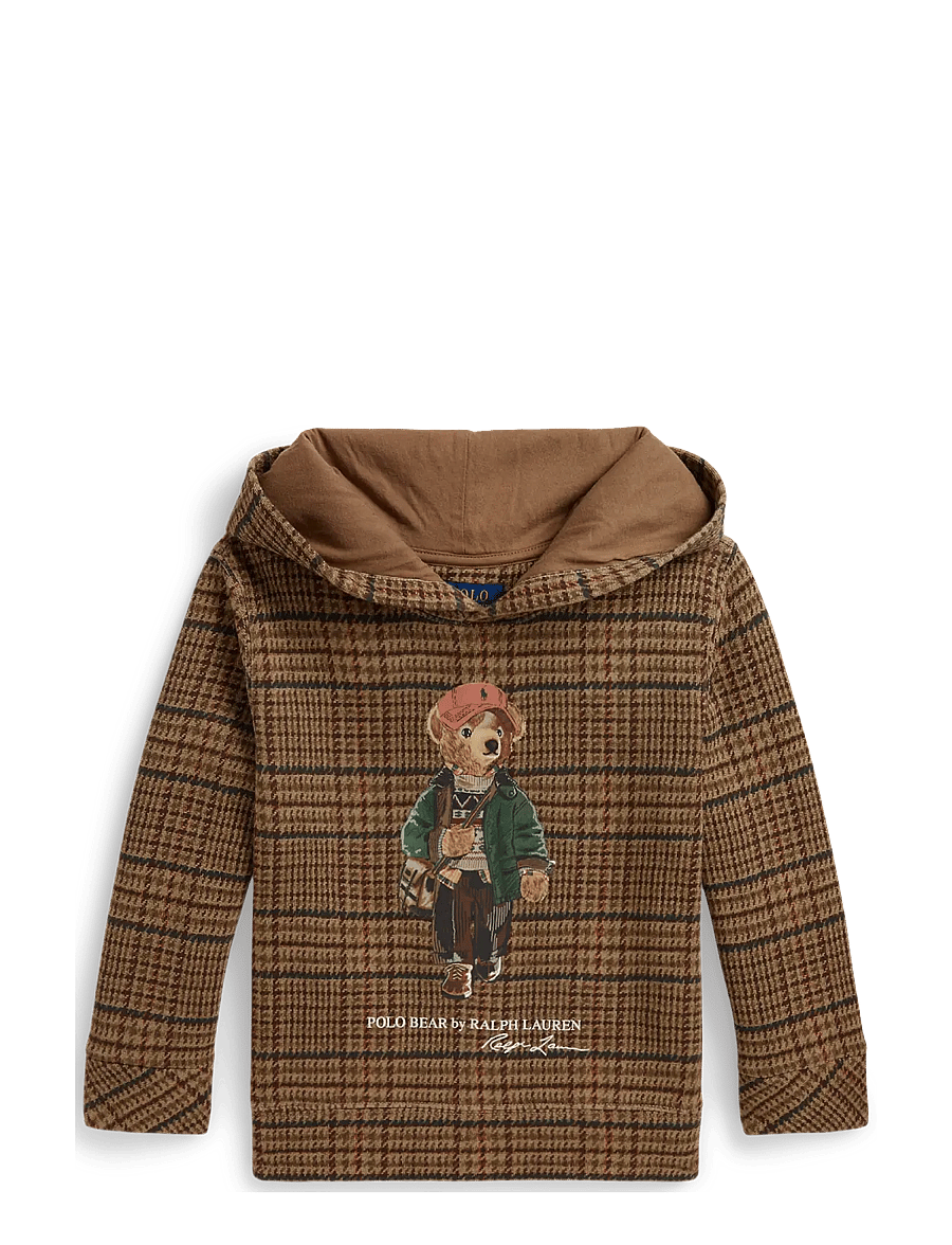 Ralph Lauren Kids - Polo Bear Tweed-Print Hoodie - sweatshirts - glenview tweed - 0