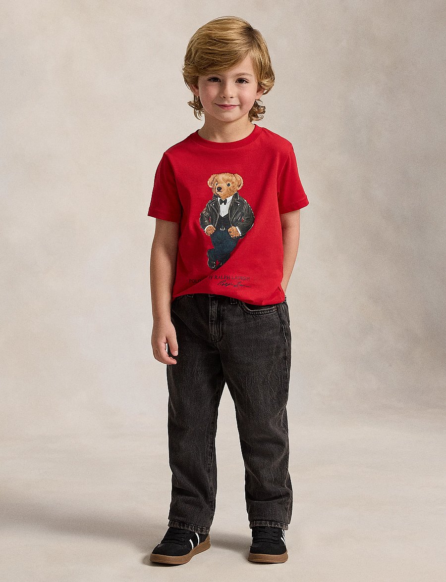 Ralph Lauren Kids - Polo Bear Cotton Jersey Tee - kortærmede t-shirts - rl2000 red - 3