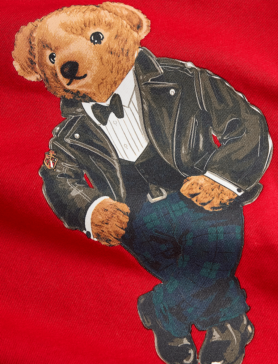 Ralph Lauren Kids - Polo Bear Cotton Jersey Tee - kortærmede t-shirts - rl2000 red - 4
