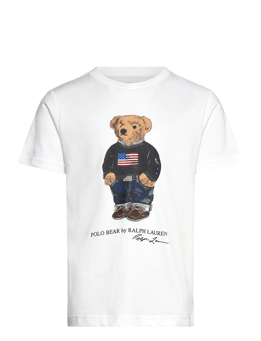 Ralph Lauren Kids - 26/1 JERSEY-KNT-T-SHIRT - kurzärmelige - white core bear - 1