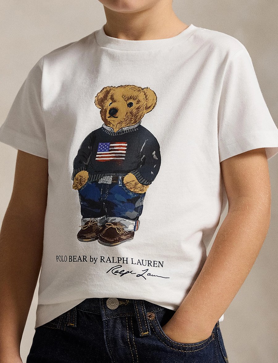Ralph Lauren Kids - 26/1 JERSEY-KNT-T-SHIRT - kurzärmelige - white core bear - 3