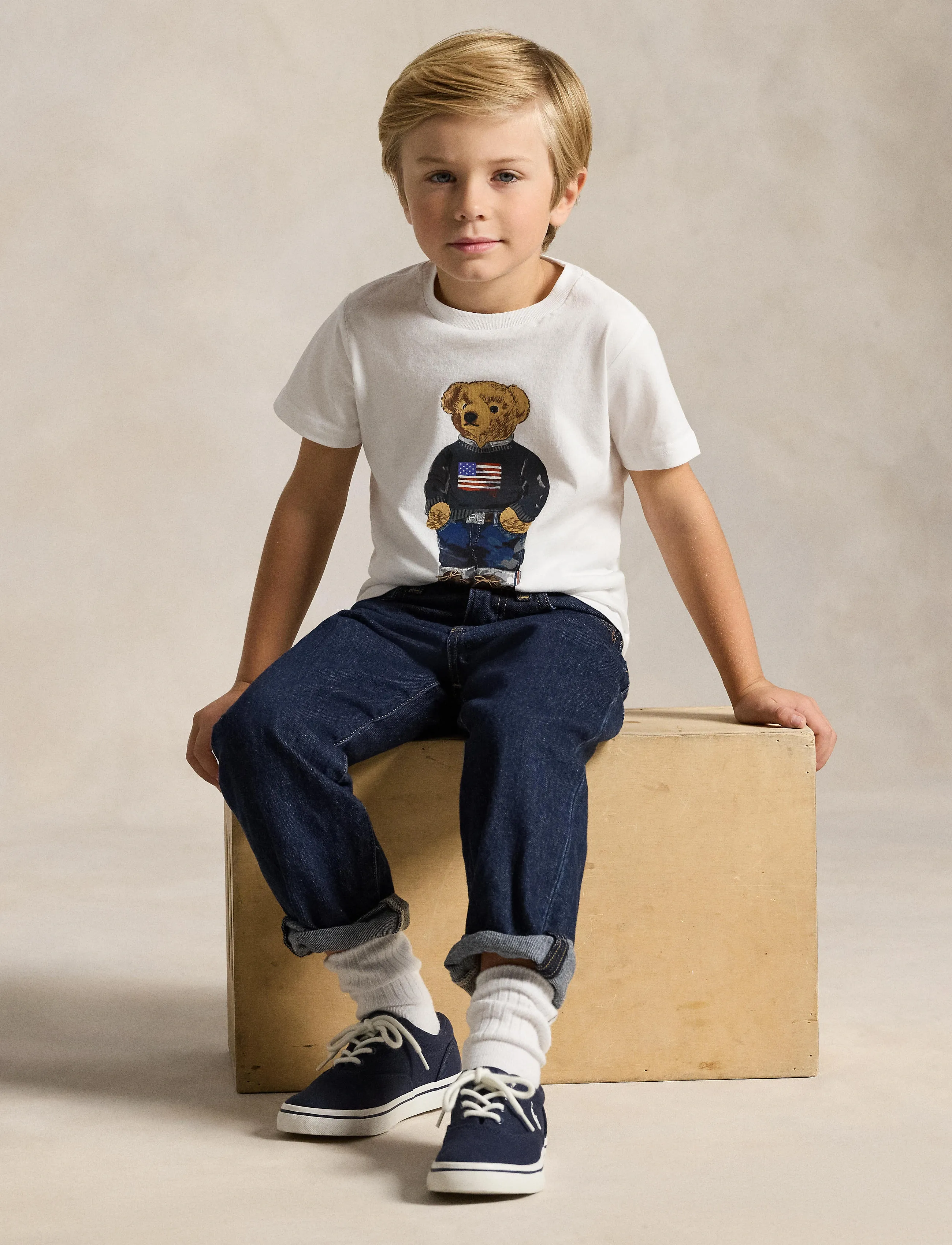 Ralph Lauren Kids - 26/1 JERSEY-KNT-T-SHIRT - kurzärmelige - white core bear - 4