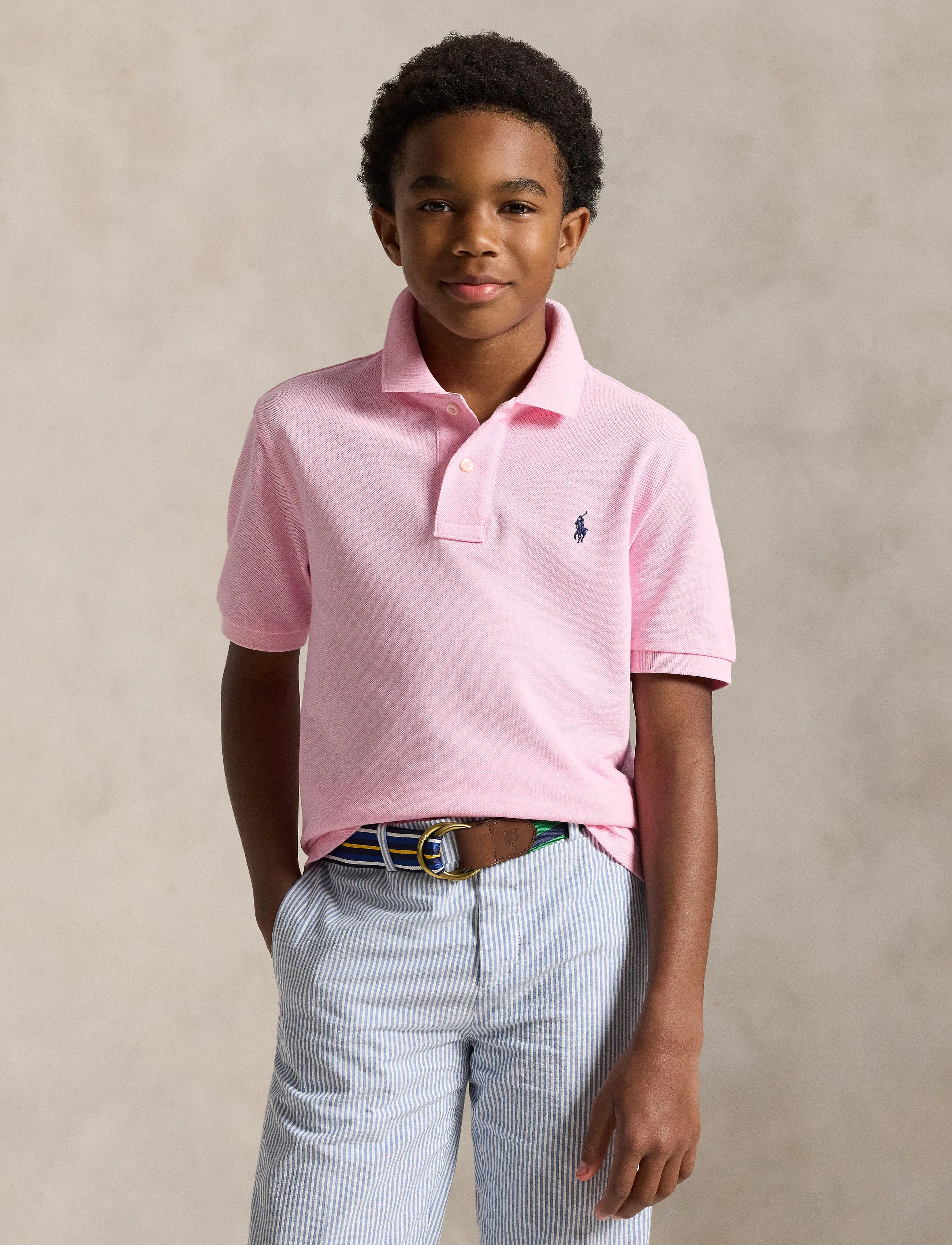 Ralph Lauren Kids - The Iconic Mesh Polo Shirt - short-sleeved polos - carmel pink - 3