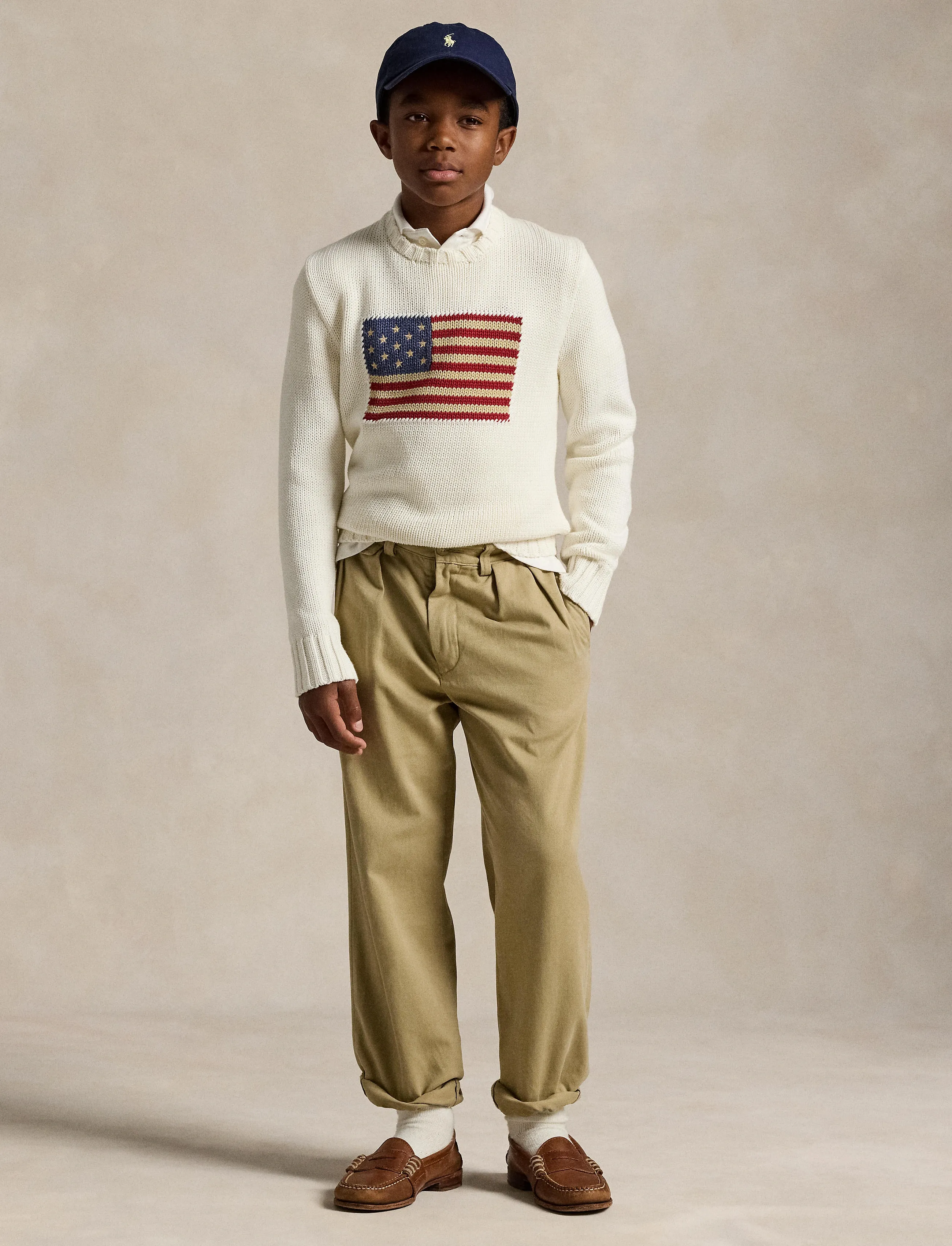 Ralph Lauren Kids - COMBED COTTON-FLAG CN SWTR-TP-SWT - pullover - nevis - 5