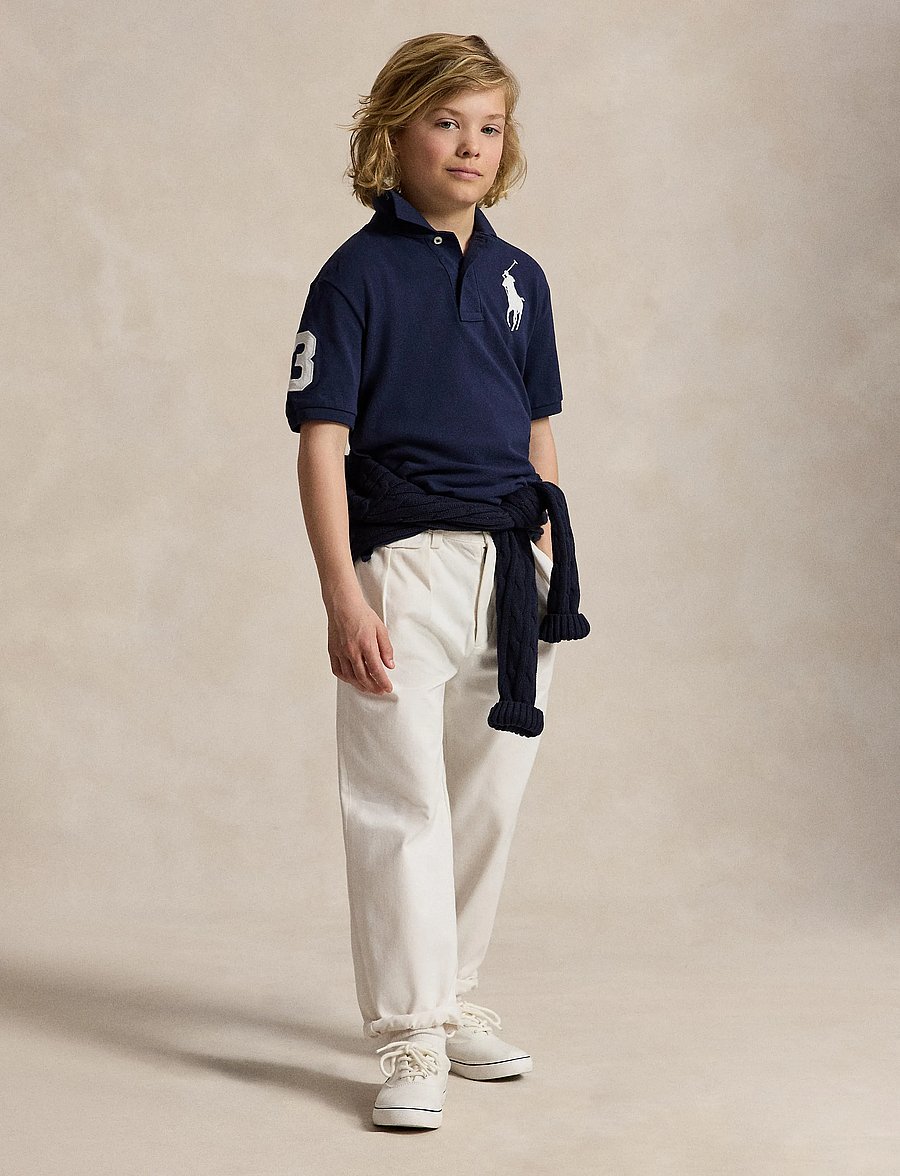 Ralph Lauren Kids - Big Pony Cotton Mesh Polo Shirt - long-sleeved shirts - refined navy - 0