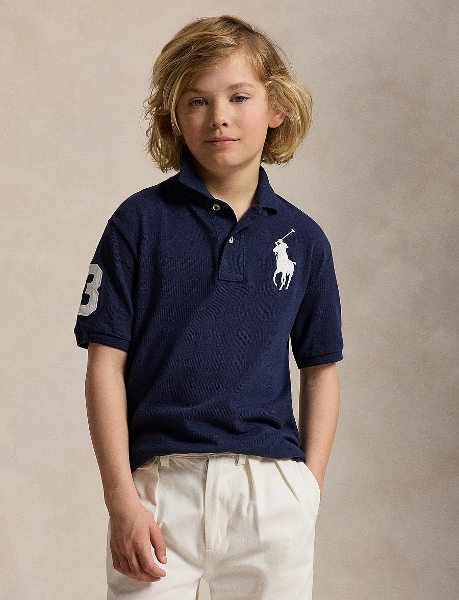 Ralph Lauren Kids - Big Pony Cotton Mesh Polo Shirt - long-sleeved shirts - refined navy - 4