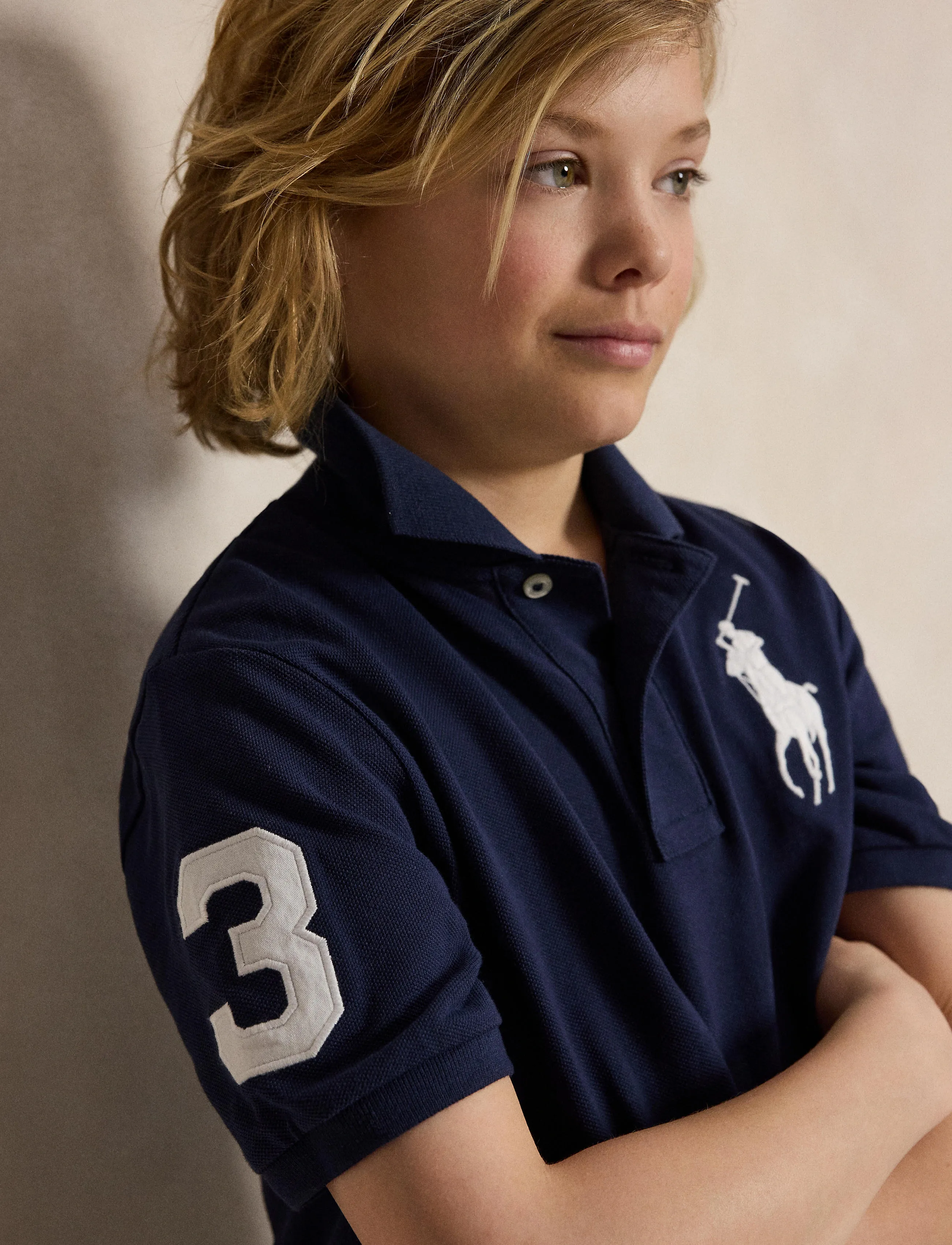 Ralph Lauren Kids - Big Pony Cotton Mesh Polo Shirt - langärmlige hemden - refined navy - 5