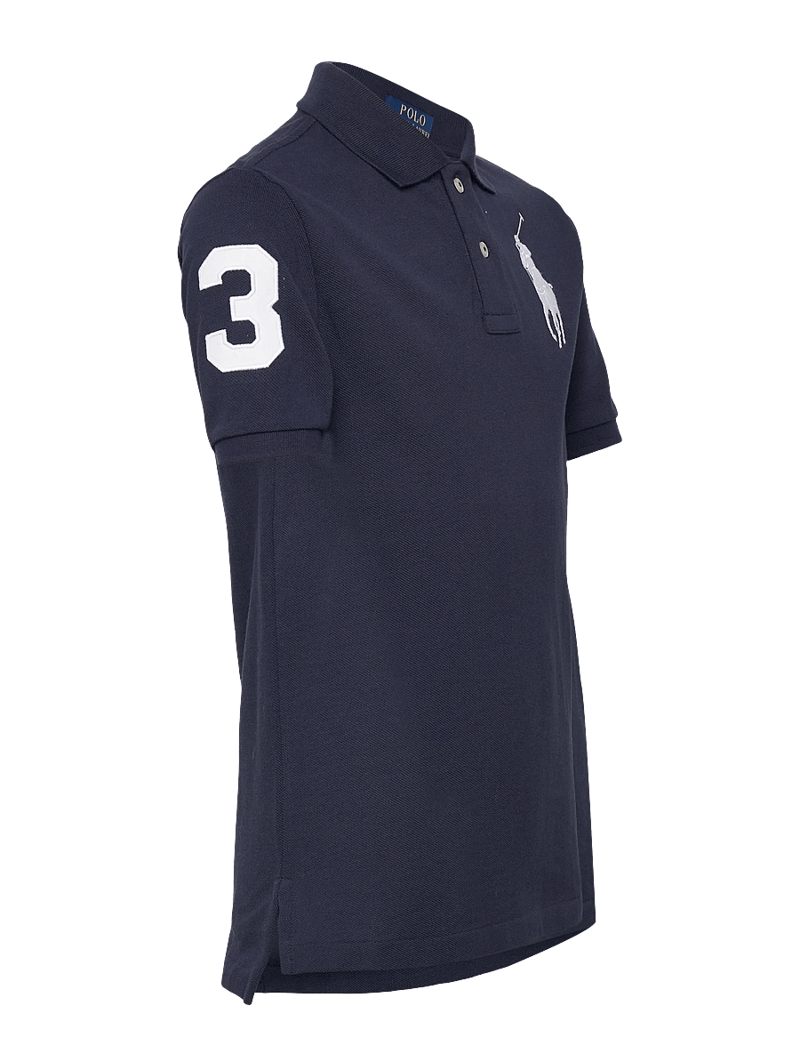 Ralph Lauren Kids - Big Pony Cotton Mesh Polo Shirt - long-sleeved shirts - refined navy - 3