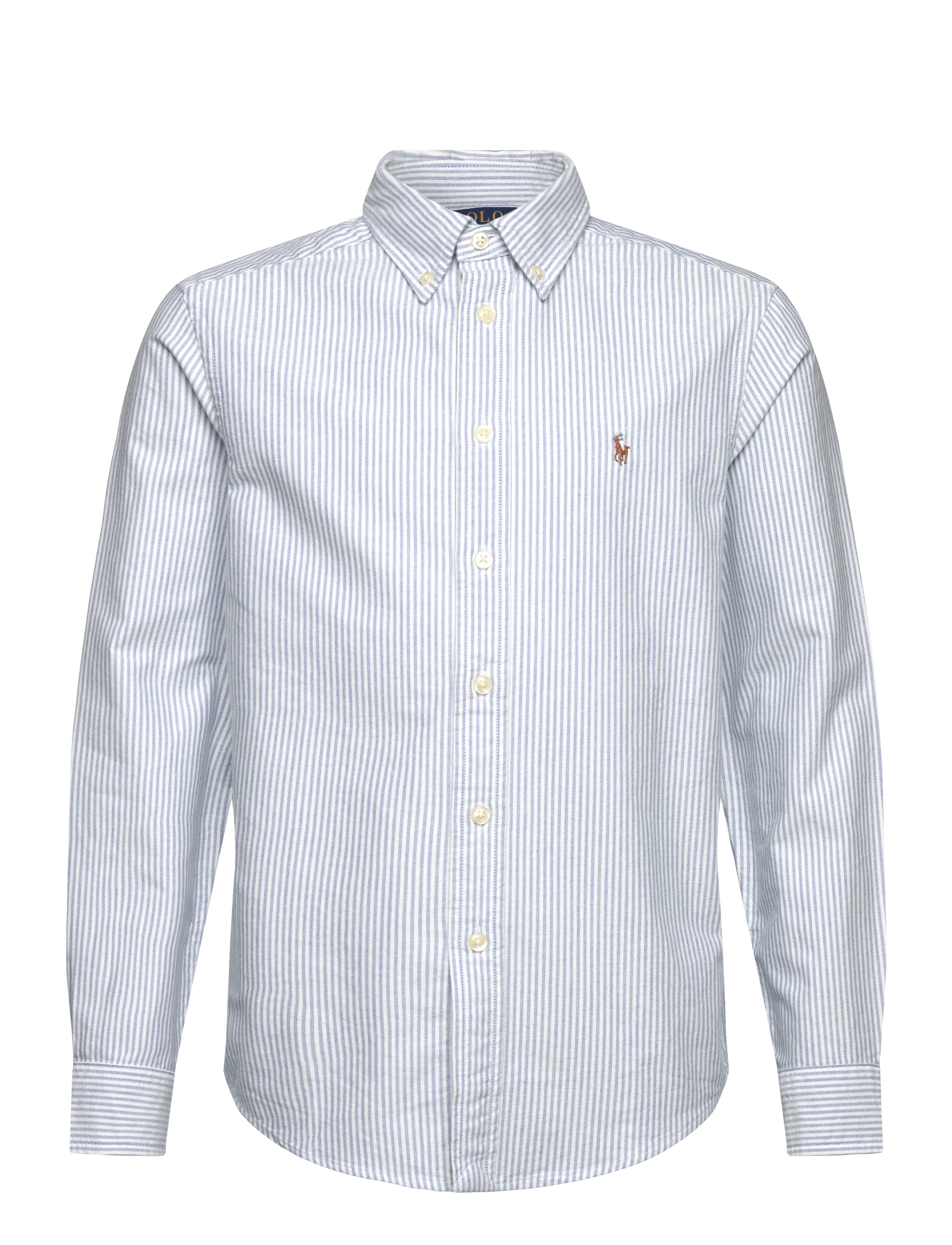 Ralph Lauren Kids Striped Cotton Oxford Shirt - Skjorter - LT BLUE STRIPE / white
