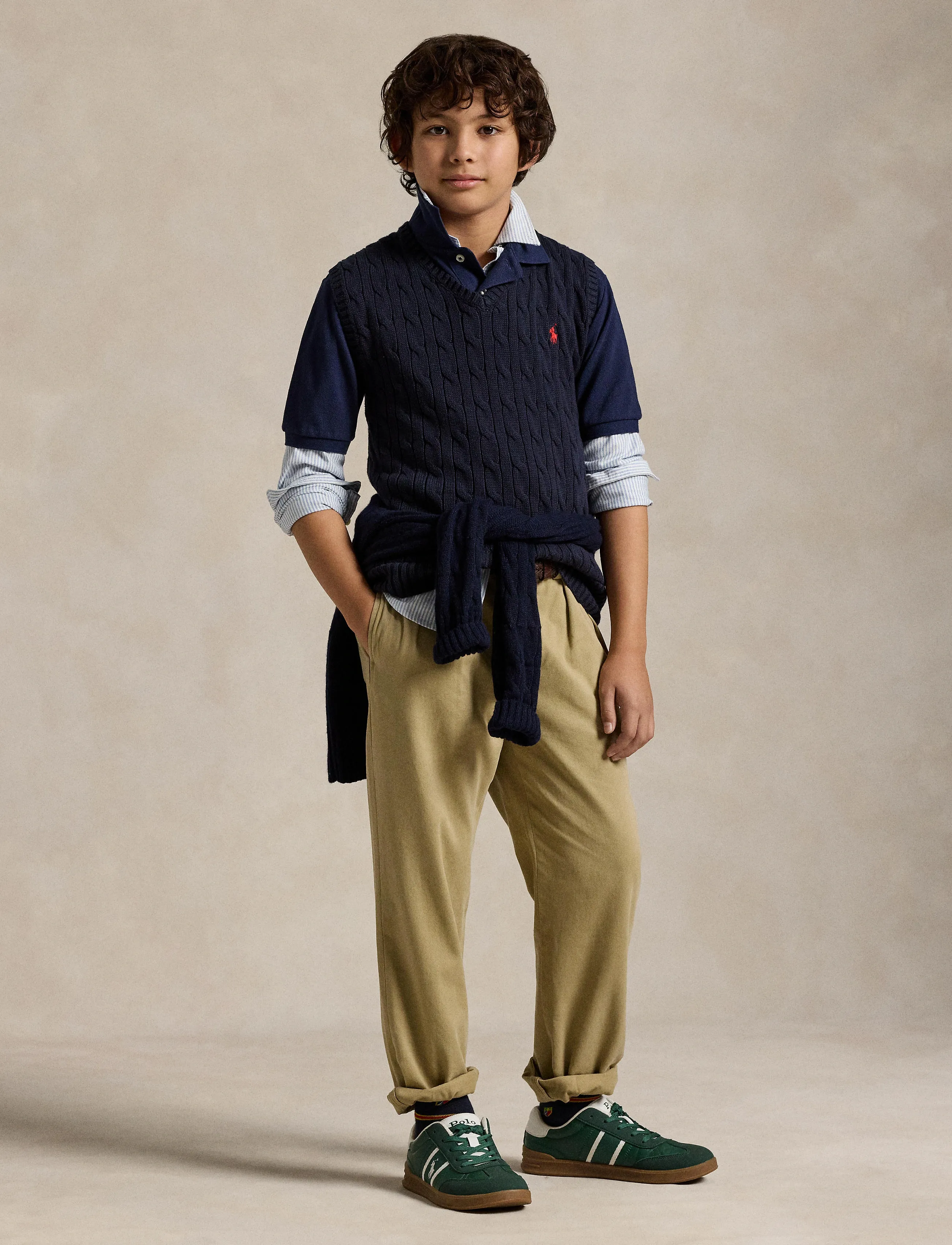 Ralph Lauren Kids - Cable-Knit Cotton Sweater Vest - rl navy/c3807 - 4