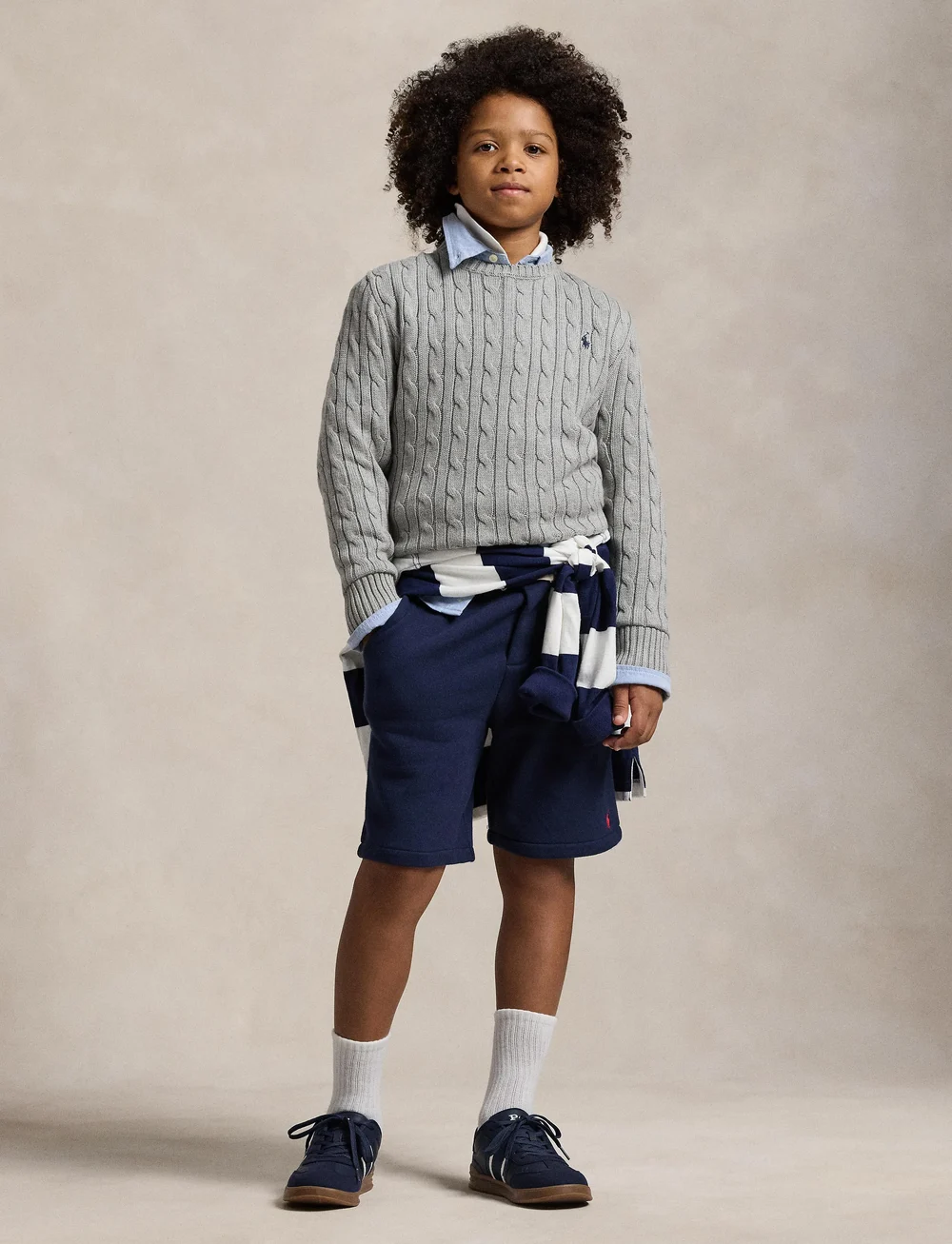 Ralph Lauren Kids - COMBED COTTON-LS CABLE CN-TP-SWT - pullover - andover heather/c - 4