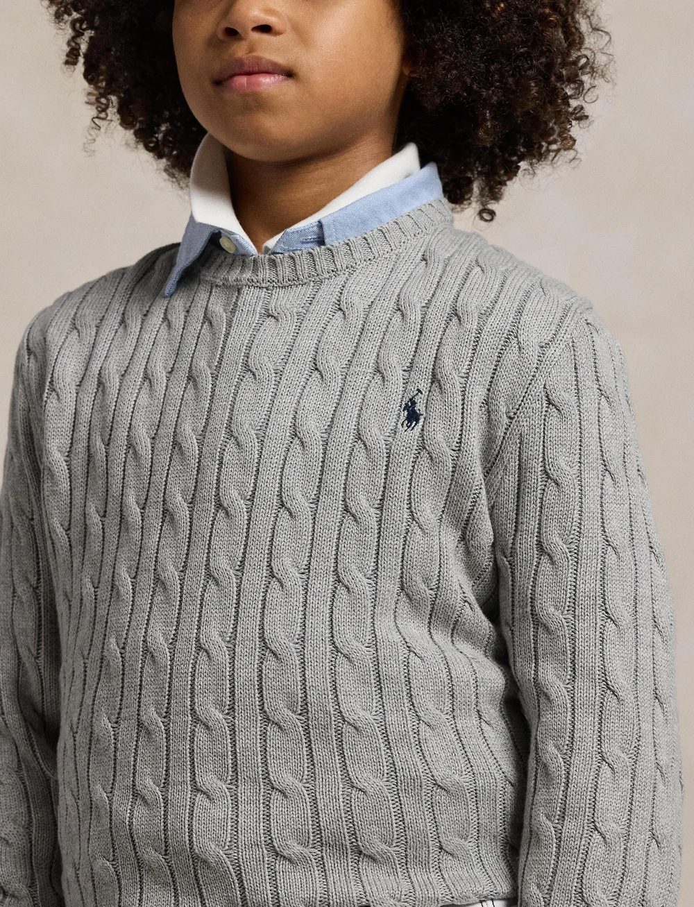 Ralph Lauren Kids - COMBED COTTON-LS CABLE CN-TP-SWT - pullover - andover heather/c - 0