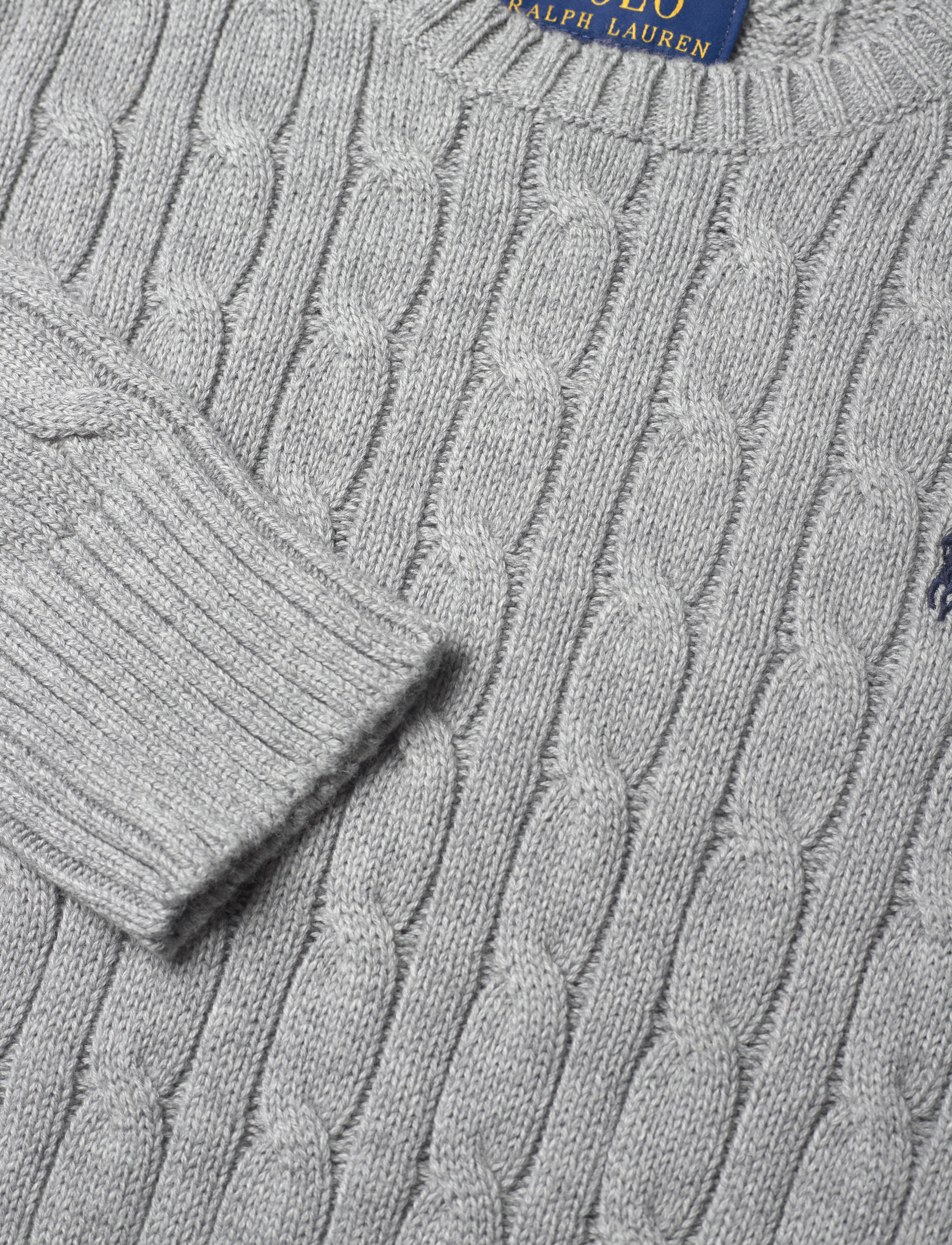 Ralph Lauren Kids - Cable-Knit Cotton Sweater - pullover - andover heather/c - 5