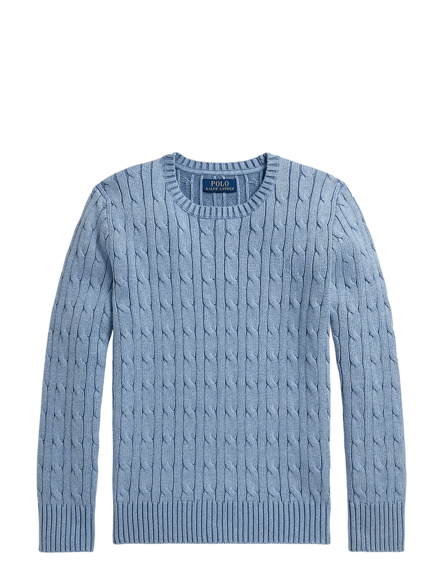 Ralph Lauren Kids - Cable-Knit Cotton Sweater - pullover - blue heather/c711 - 0