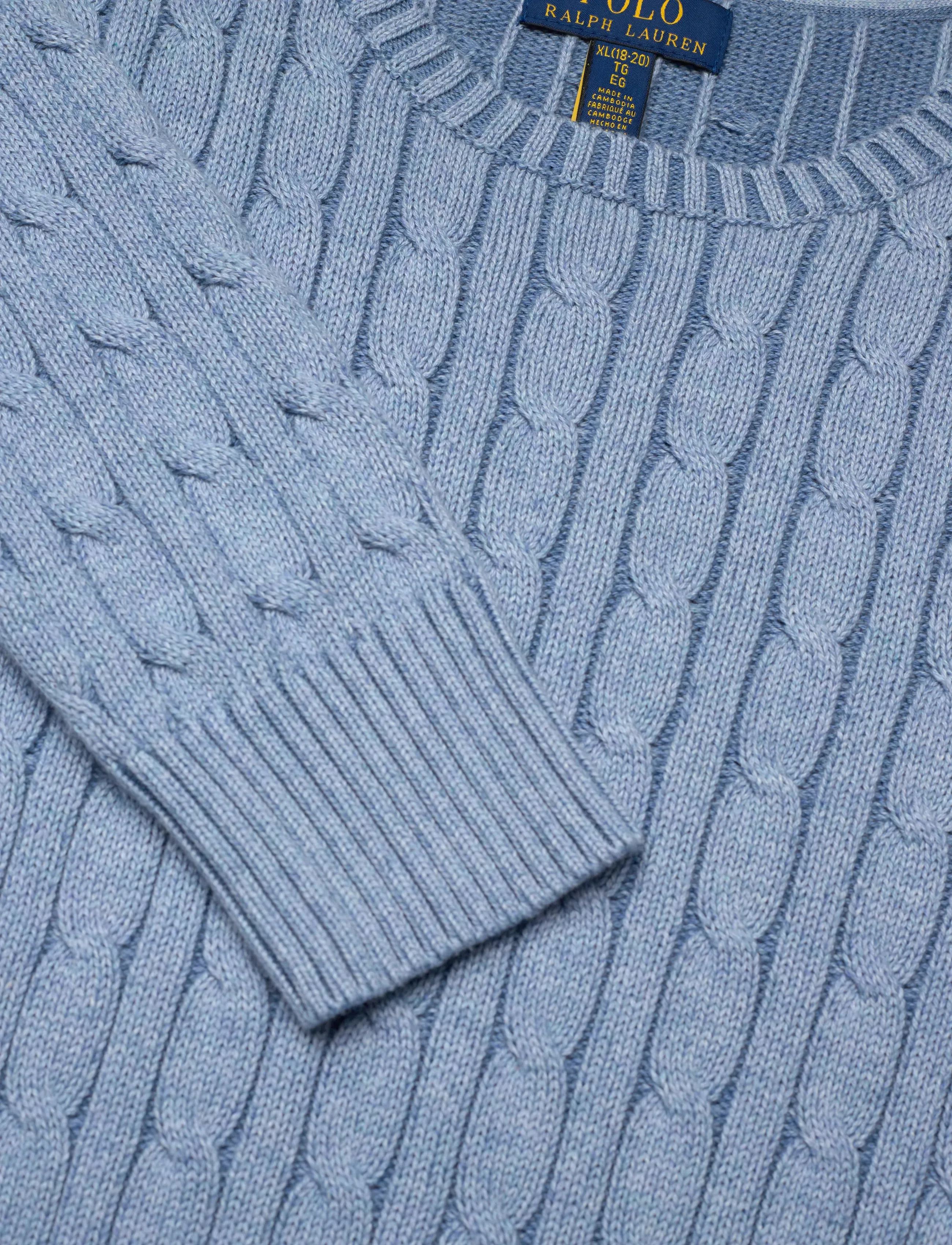 Ralph Lauren Kids - Cable-Knit Cotton Sweater - trøjer - blue heather/c711 - 2