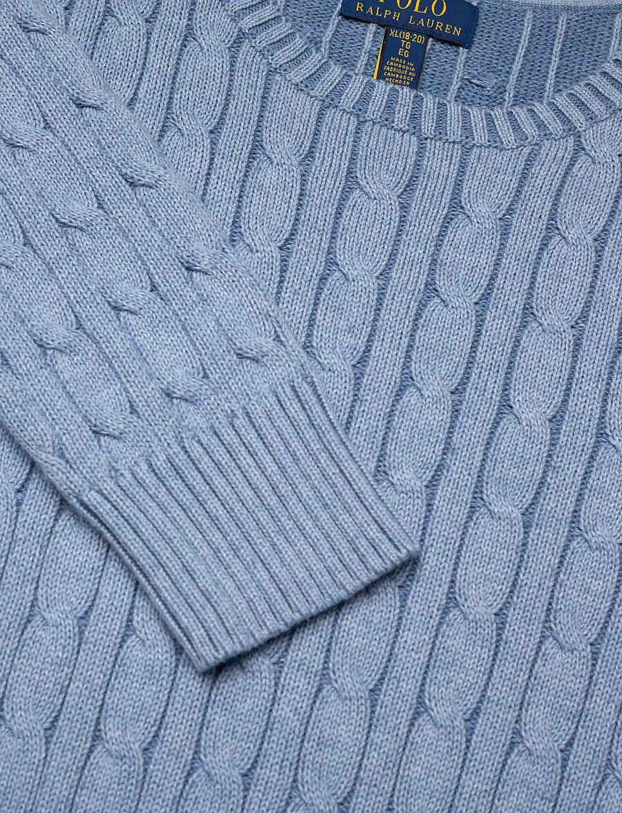 Ralph Lauren Kids - Cable-Knit Cotton Sweater - pullover - blue heather/c711 - 2