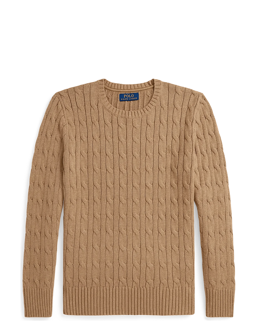 Ralph Lauren Kids - Cable-Knit Cotton Sweater - pullover - camel hthr/c8520 - 0