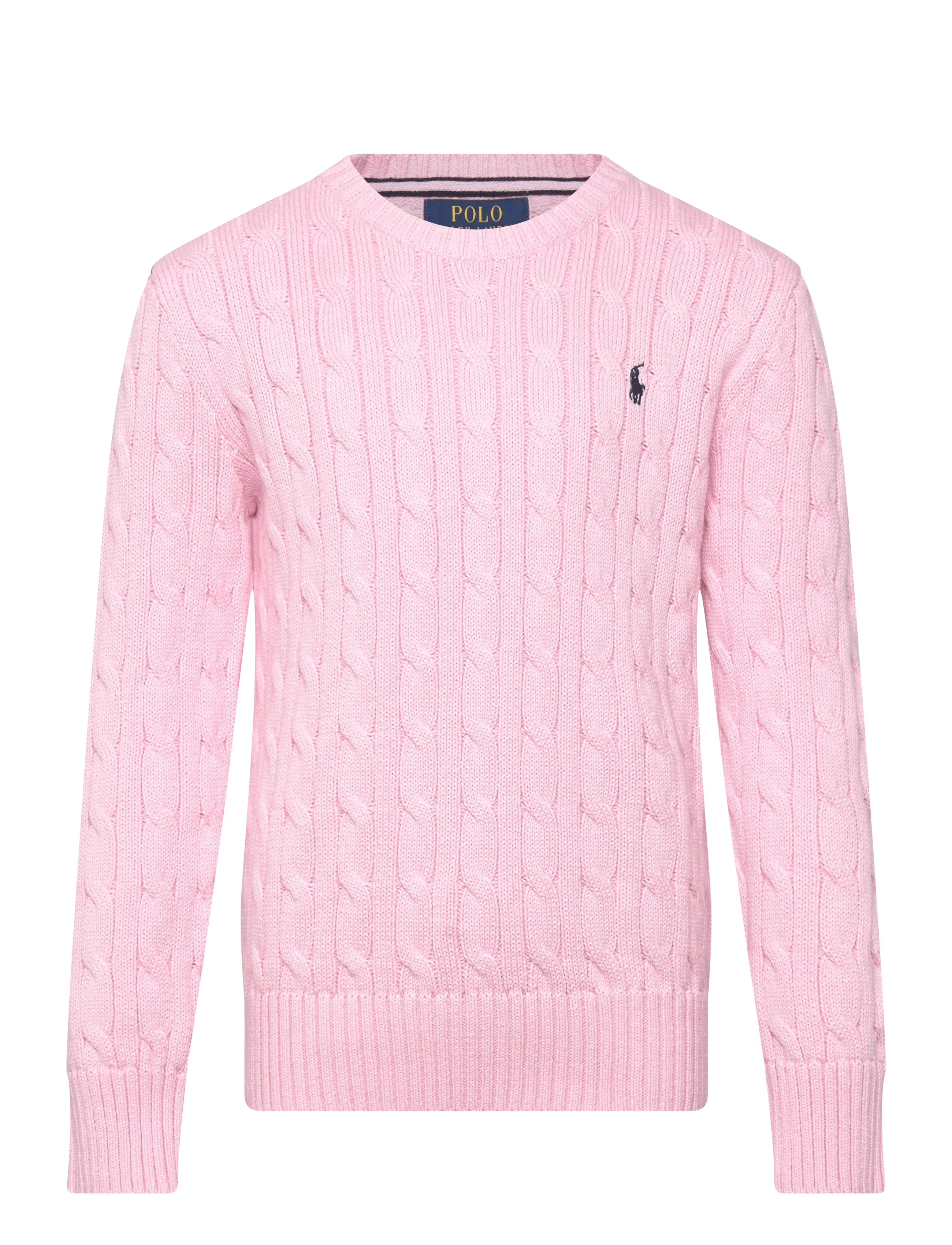 Ralph Lauren Kids COMBED COTTON-LS CABLE CN-TP-SWT - Stickade tröjor - CARMEL PINK/NAVY / pink/rose