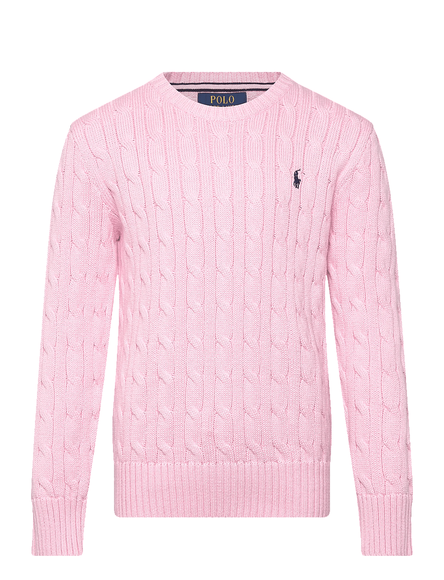 Ralph Lauren Kids - Cable-Knit Cotton Sweater - pullover - carmel pink/navy - 0