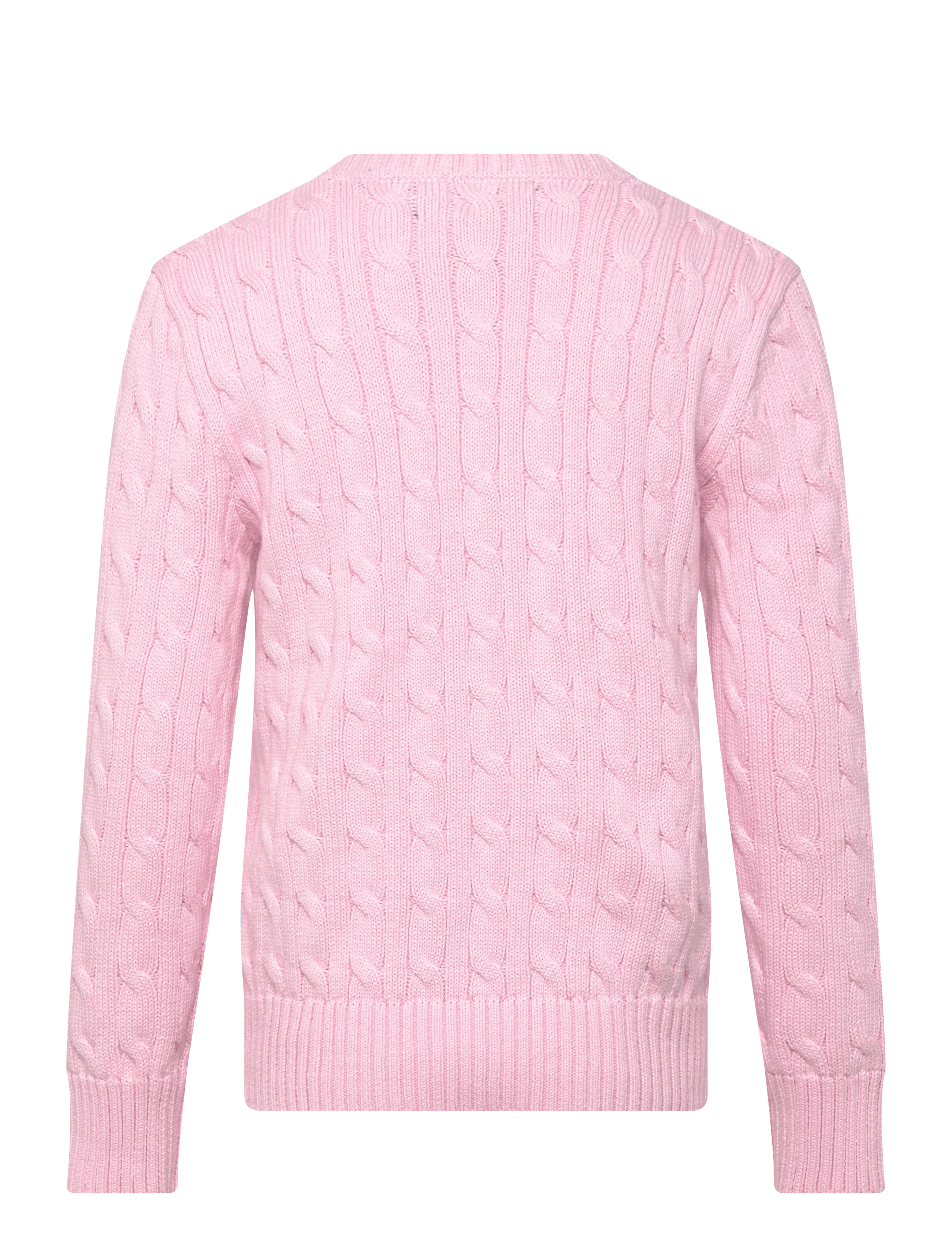Ralph Lauren Kids - Cable-Knit Cotton Sweater - trøjer - carmel pink/navy - 1