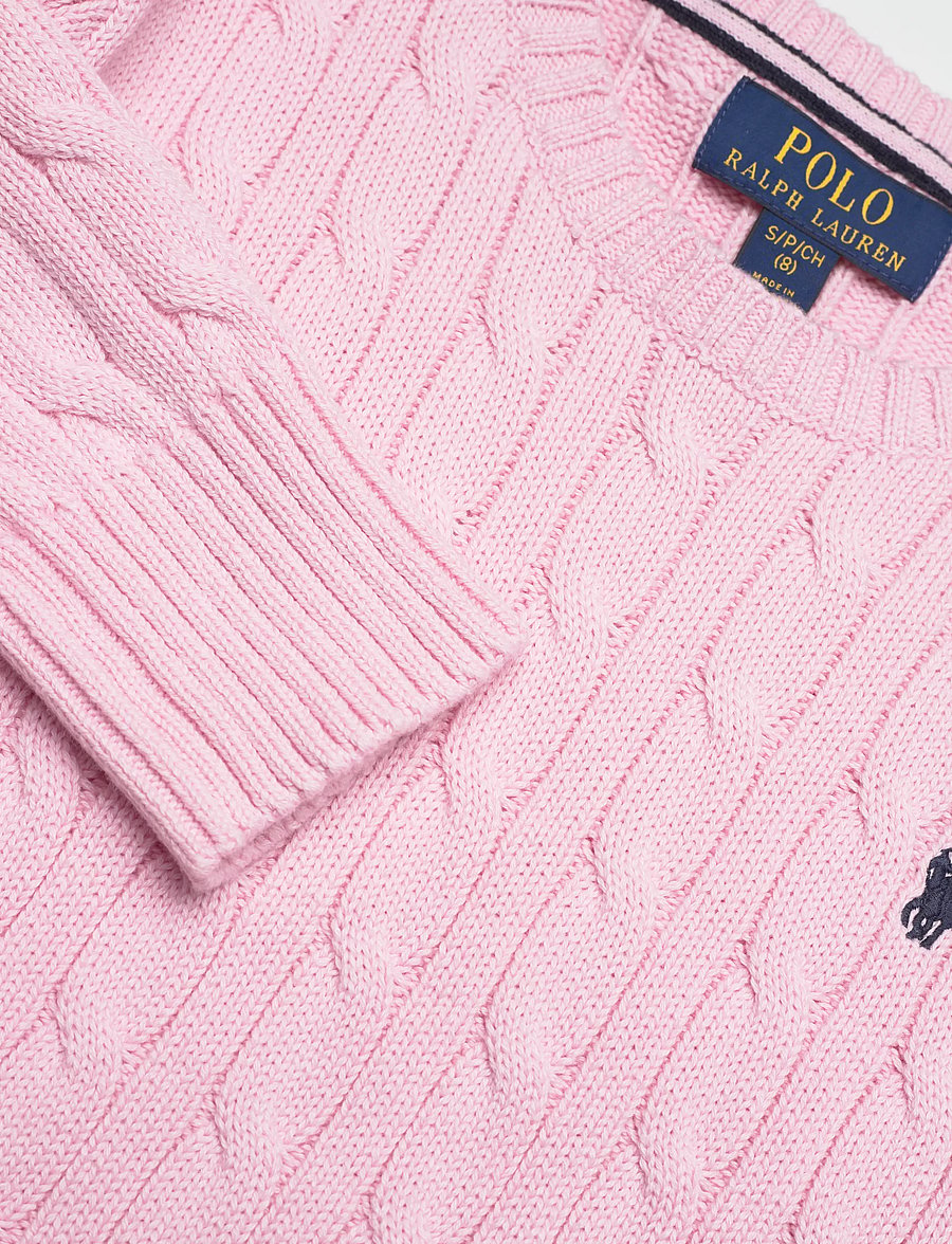 Ralph Lauren Kids - Cable-Knit Cotton Sweater - pullover - carmel pink/navy - 2