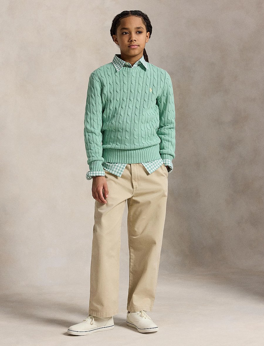 Ralph Lauren Kids - Cable-Knit Cotton Sweater - pullover - celadon/c1168 - 0