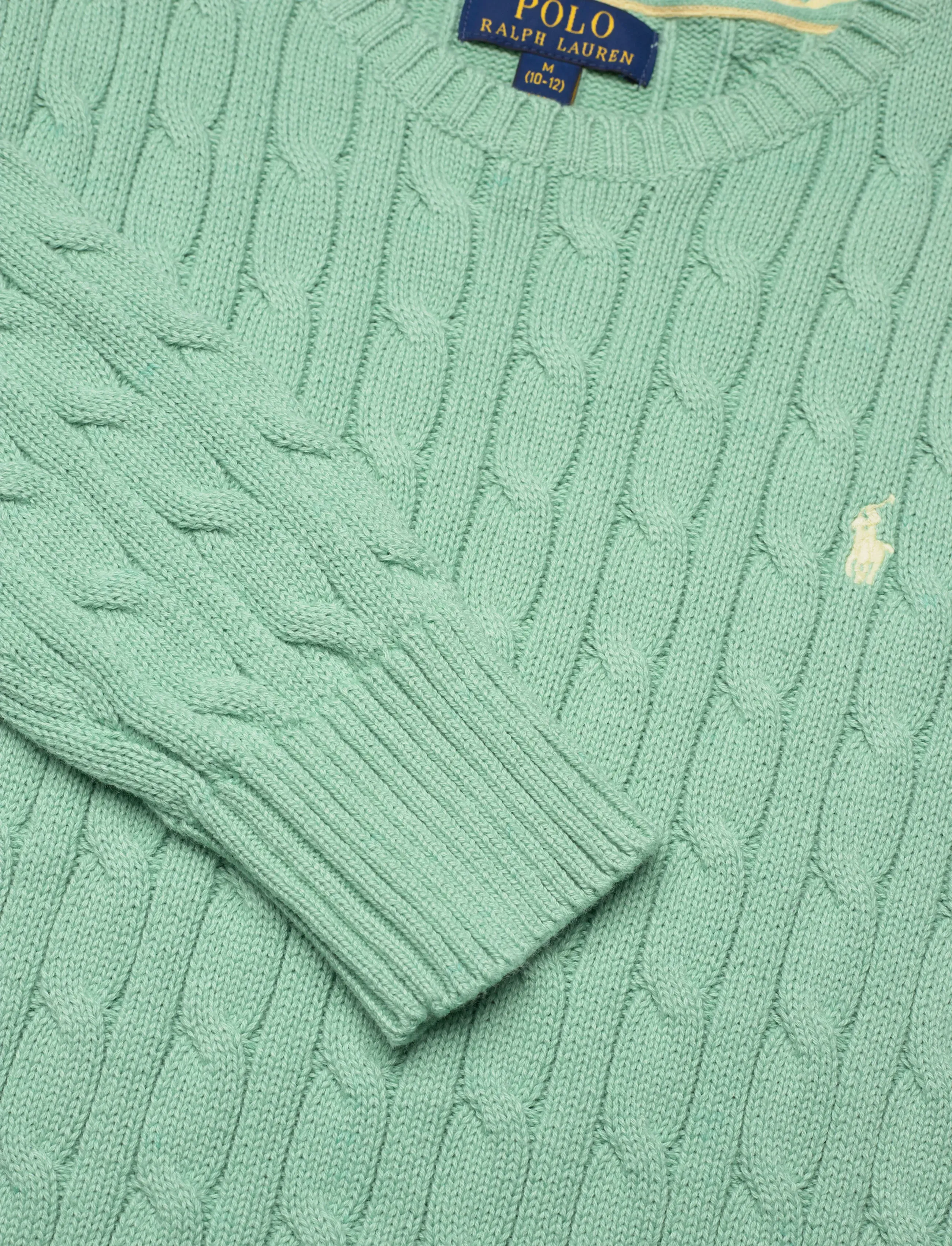 Ralph Lauren Kids - Cable-Knit Cotton Sweater - trøjer - celadon/c1168 - 5