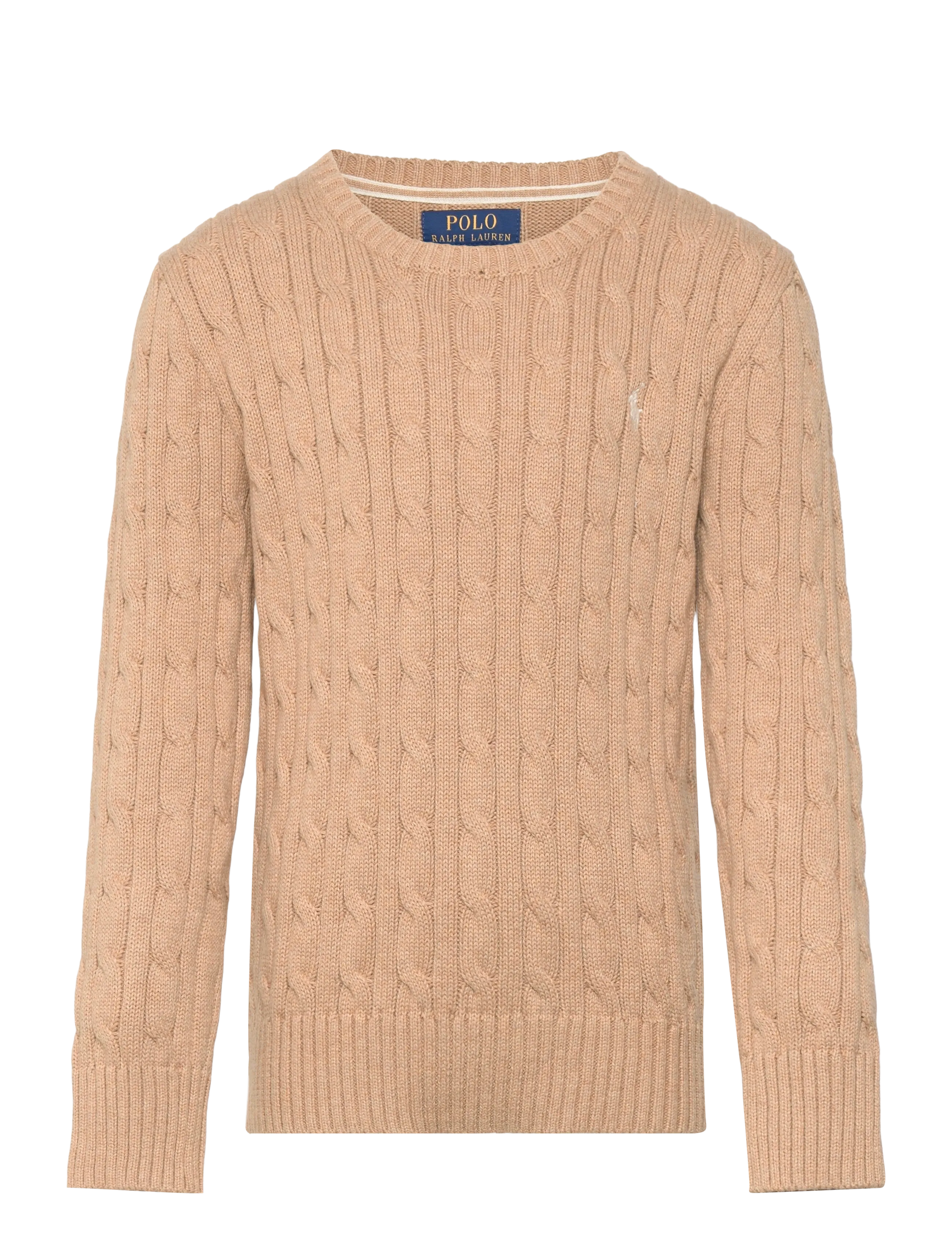 Ralph Lauren Kids Cable-Knit Cotton Sweater - Stickade tröjor - CLASSIC CAMEL HEA / beige