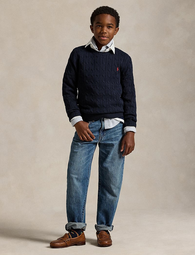 Ralph Lauren Kids - COMBED COTTON-LS CABLE CN-TP-SWT - trøjer - rl navy/c3807 - 0