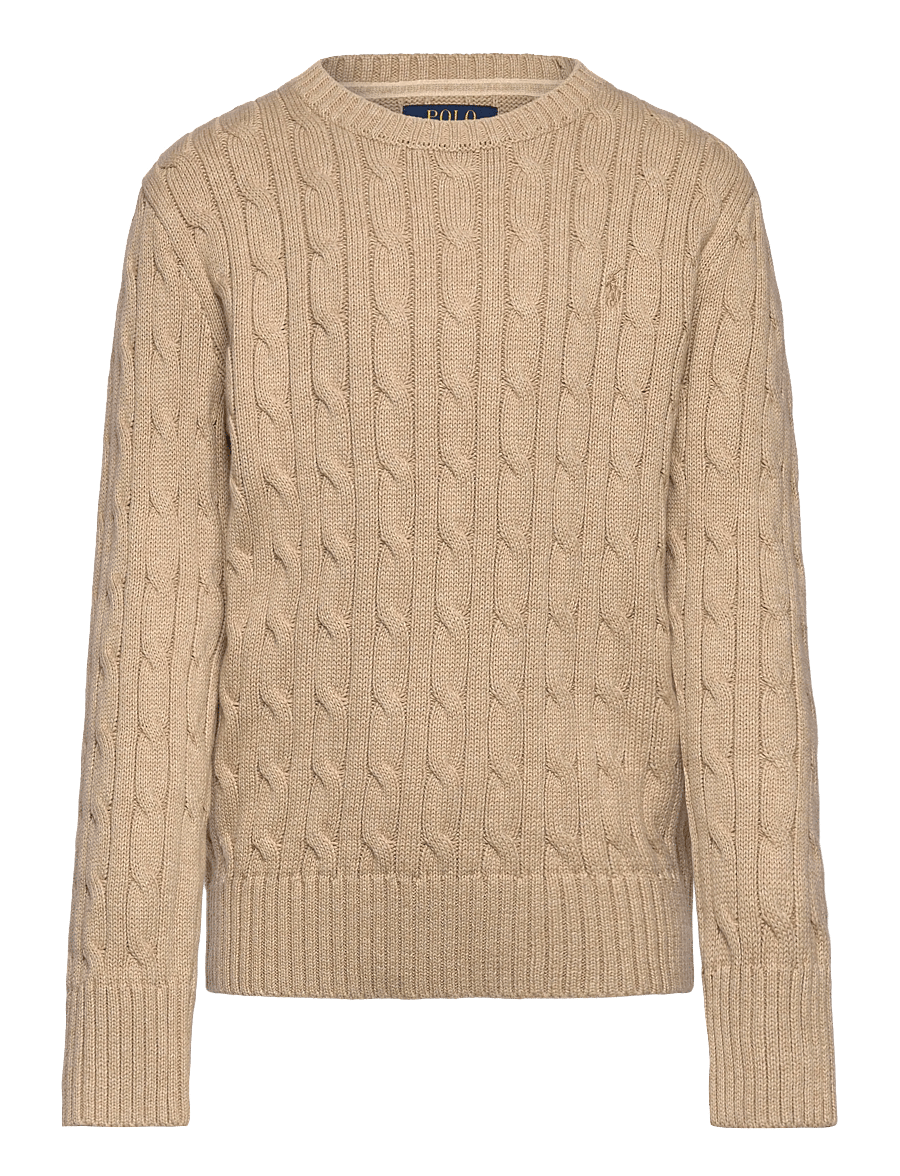Ralph Lauren Kids - Cable-Knit Cotton Sweater - pullover - tan heather/c8640 - 0