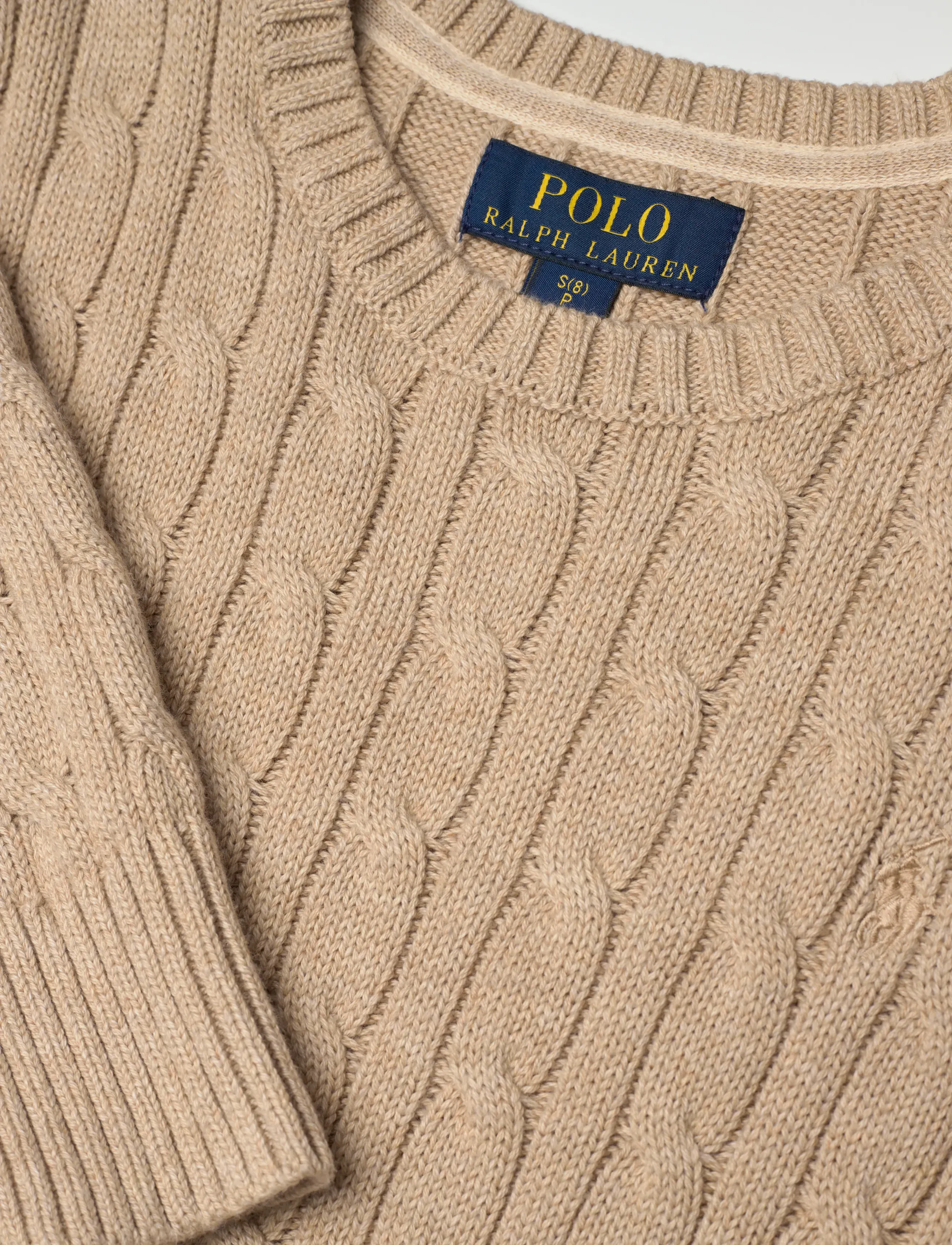 Ralph Lauren Kids - Cable-Knit Cotton Sweater - trøjer - tan heather/c8640 - 2