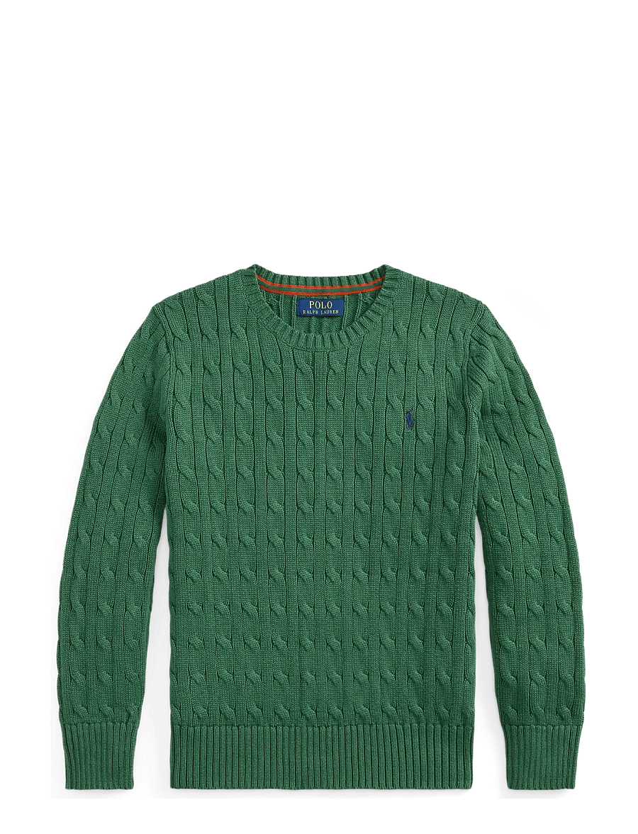 Ralph Lauren Kids - Cable-Knit Cotton Sweater - džemprid - verano green/c0794 - 0