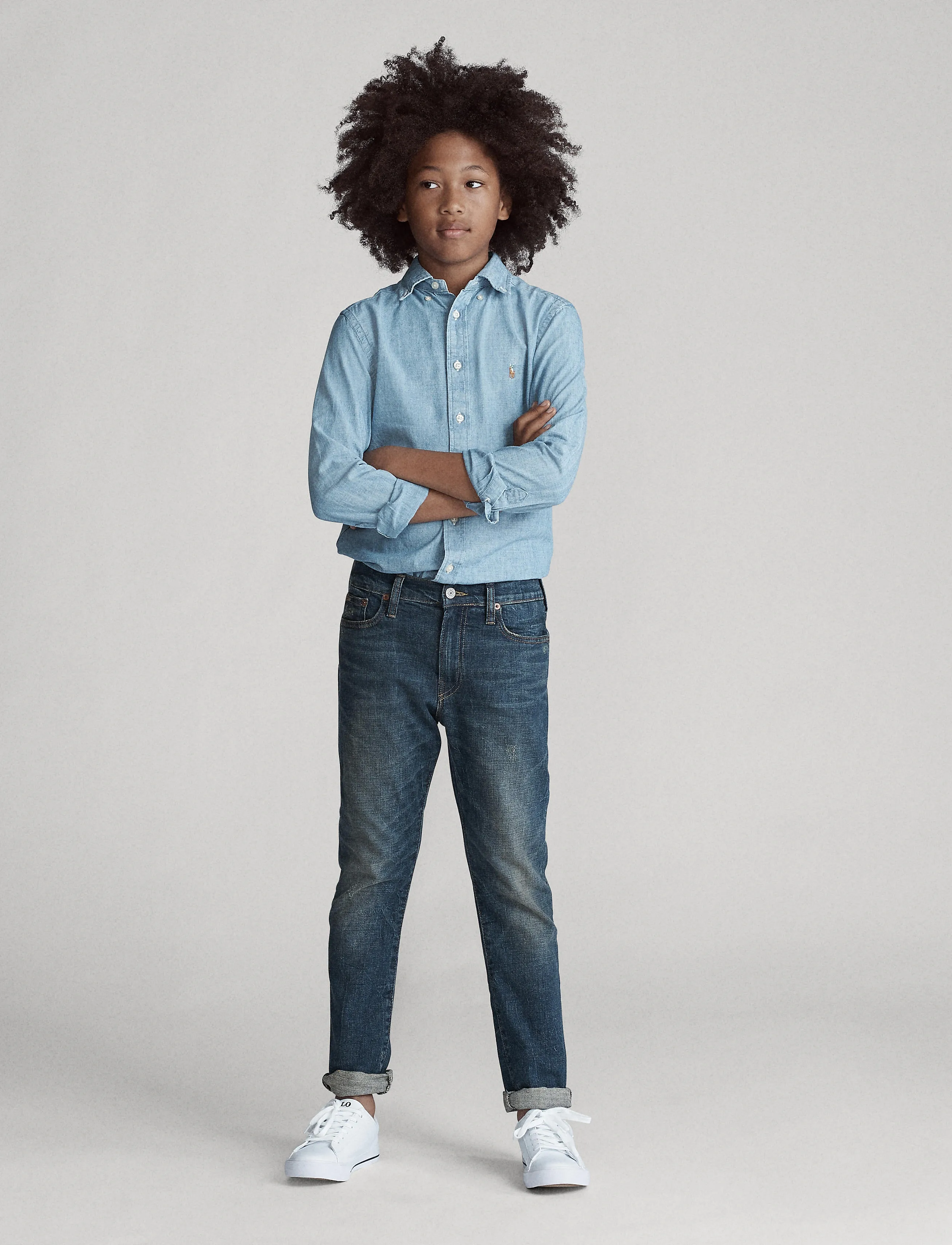 Ralph Lauren Kids CHAMBRAY-LS BD-TP-SHT - Skjorter - LT BLUE / blue