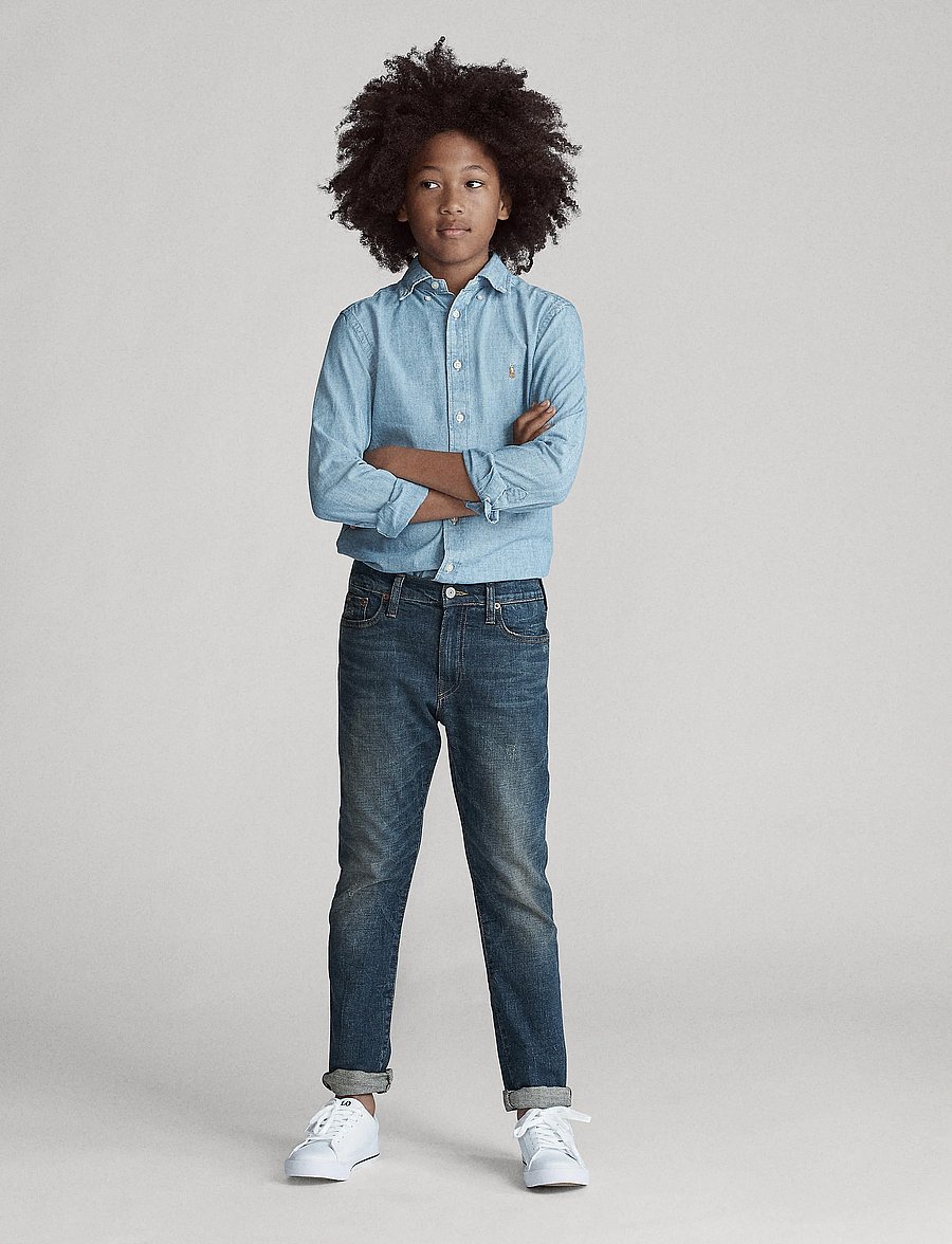 Ralph Lauren Kids - CHAMBRAY-LS BD-TP-SHT - long-sleeved shirts - lt blue - 0