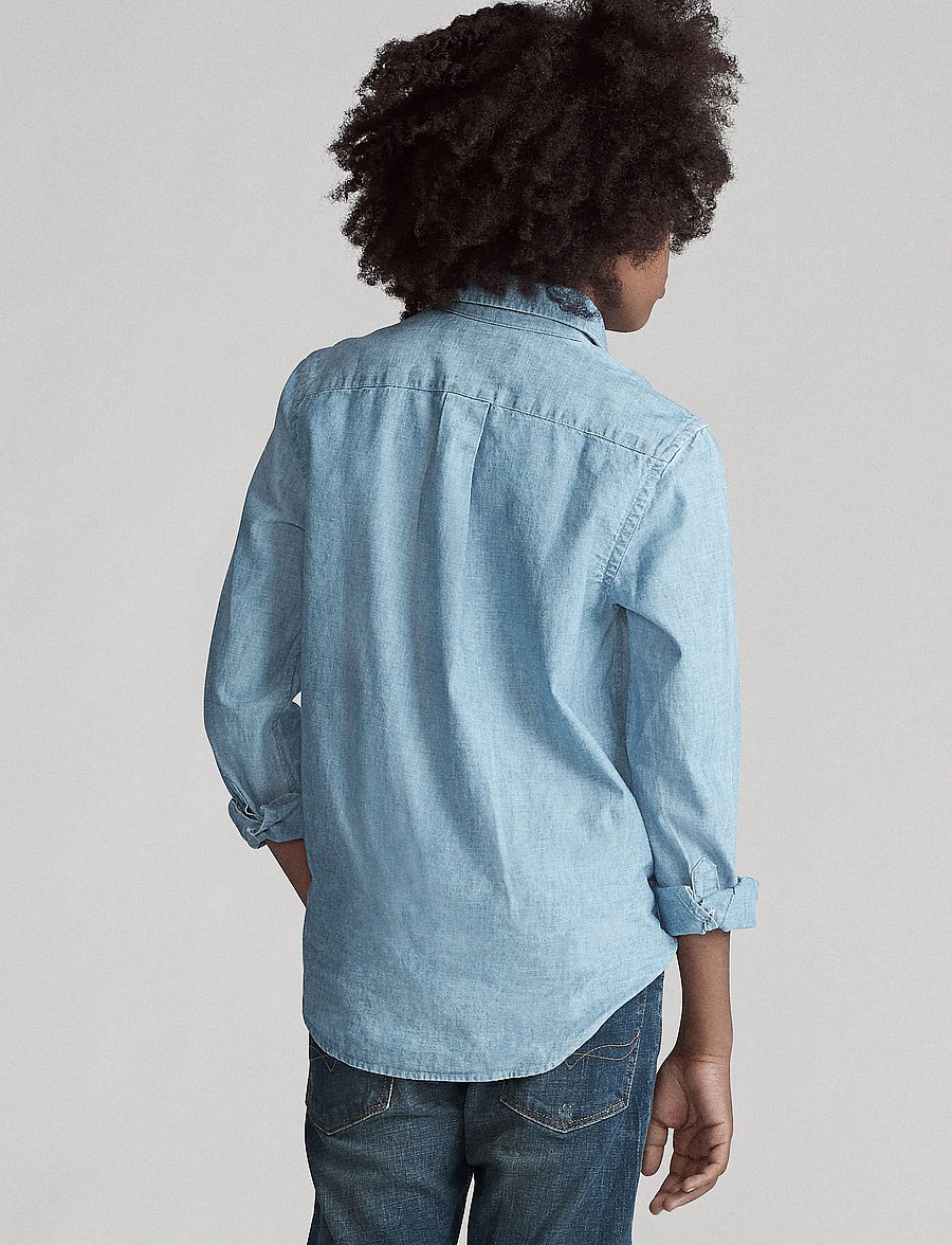 Ralph Lauren Kids - CHAMBRAY-LS BD-TP-SHT - long-sleeved shirts - lt blue - 3