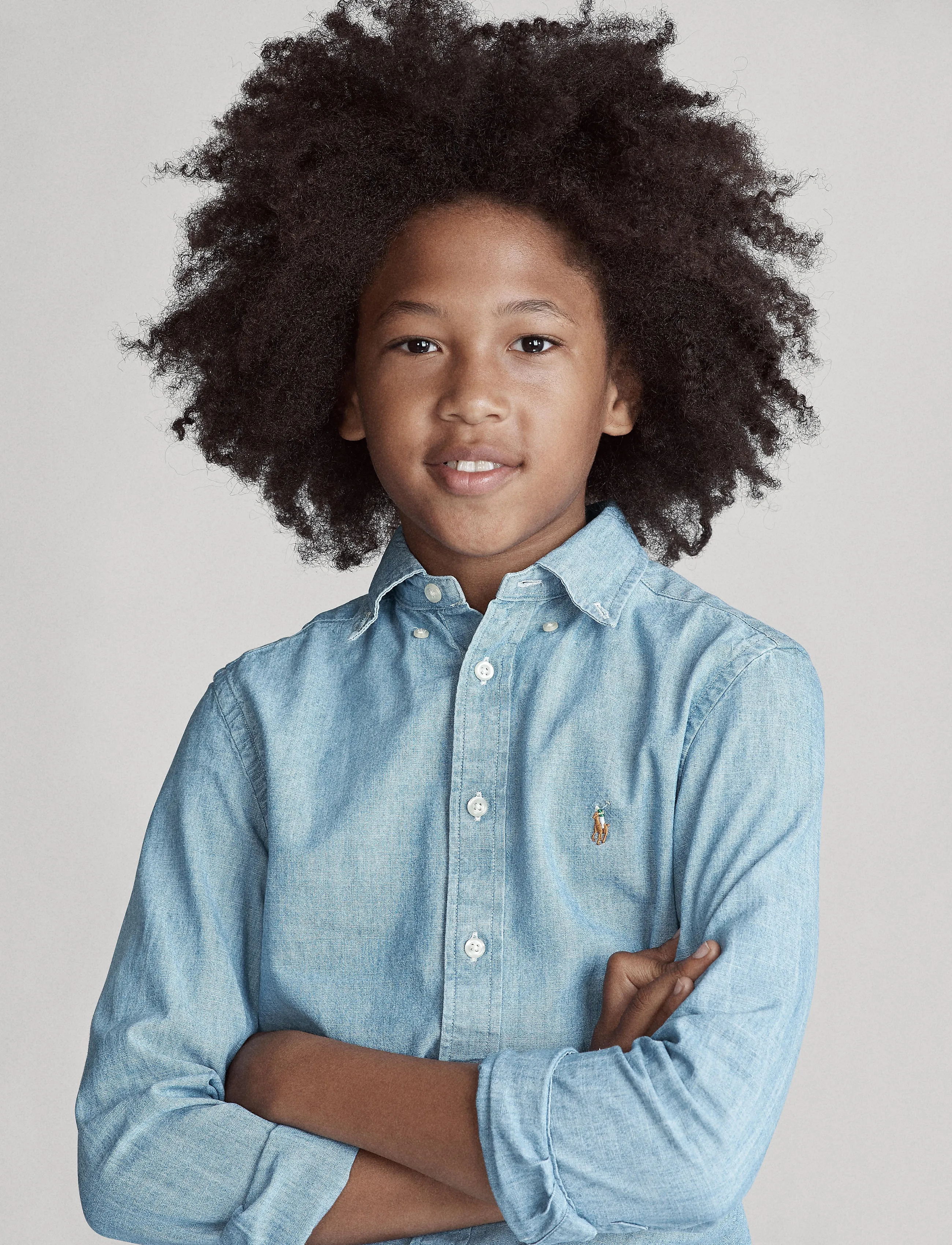 Ralph Lauren Kids - CHAMBRAY-LS BD-TP-SHT - koszule z długimi rękawami - lt blue - 4