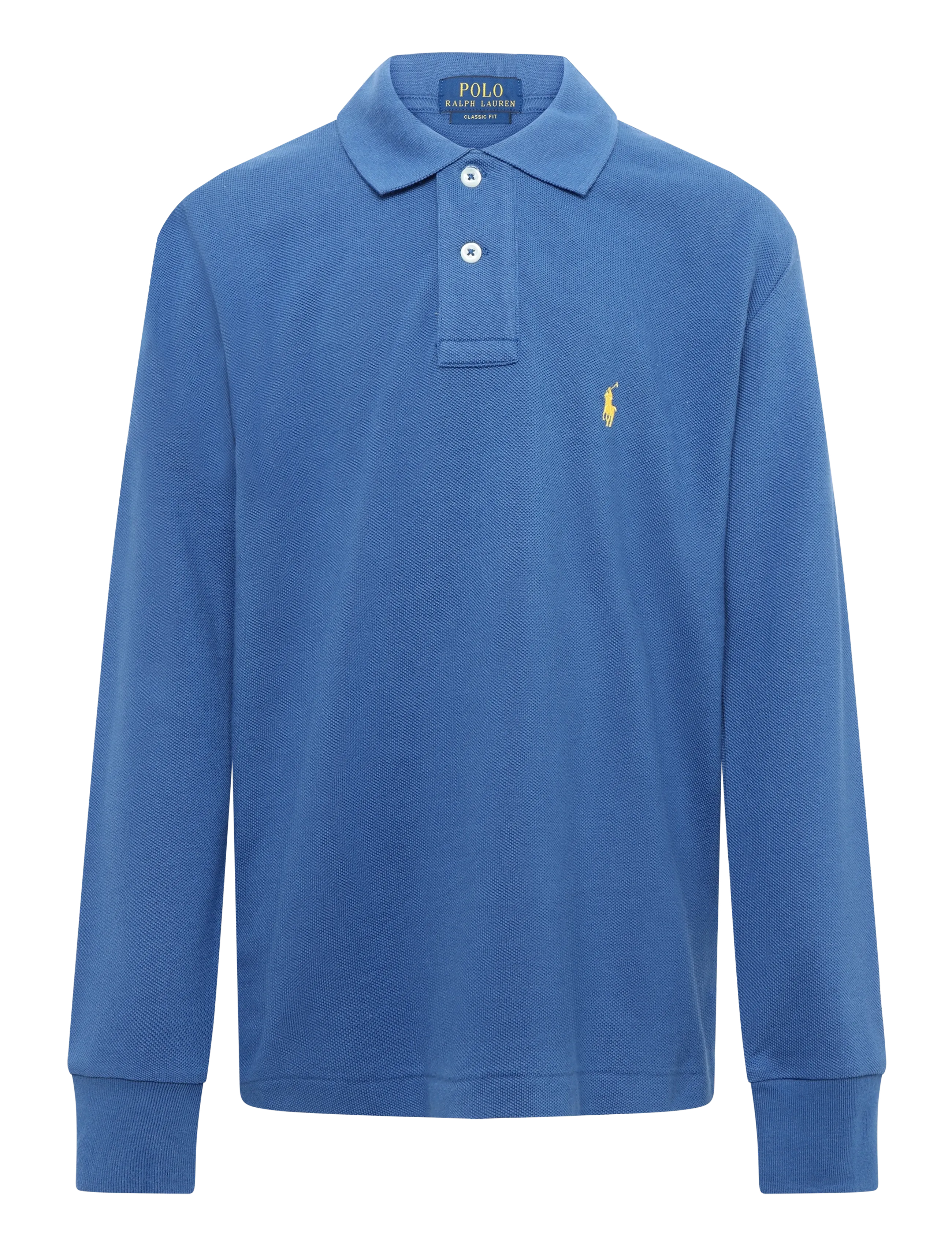 Ralph Lauren Kids Cotton Mesh Long-Sleeve Polo, 163-174, Polo Shirts, Blau - Long-sleeved Kinder