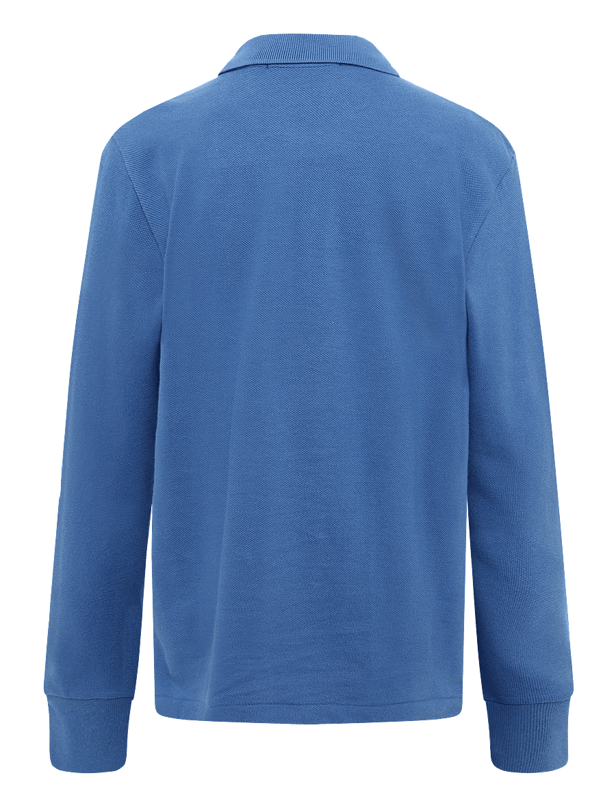 Ralph Lauren Kids - Cotton Mesh Long-Sleeve Polo - langärmelig poloshirt - dusty azure/c1268 - 1