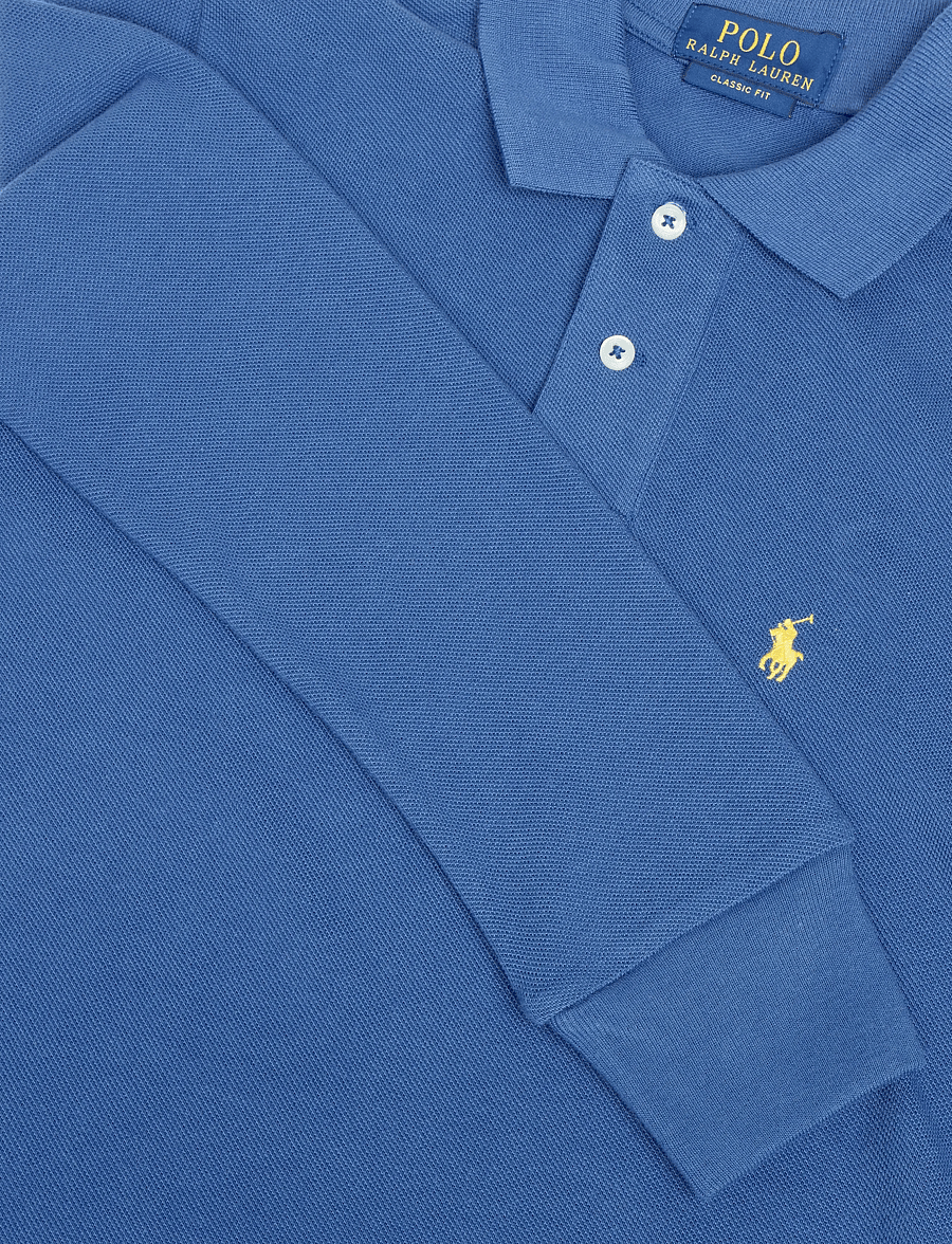 Ralph Lauren Kids - Cotton Mesh Long-Sleeve Polo - langärmelig poloshirt - dusty azure/c1268 - 2