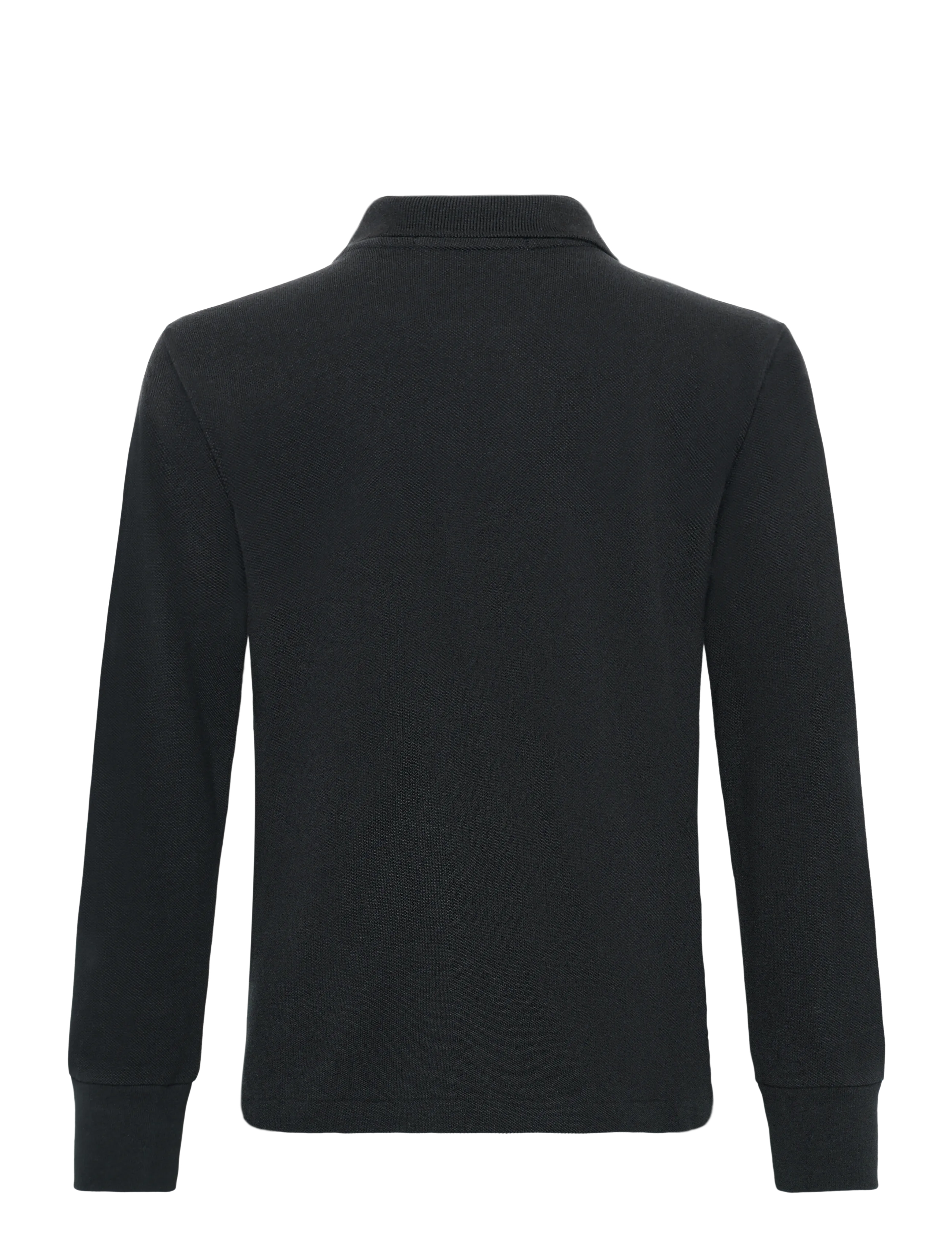 Ralph Lauren Kids - Cotton Mesh Long-Sleeve Polo - langærmede poloer - polo black - 1