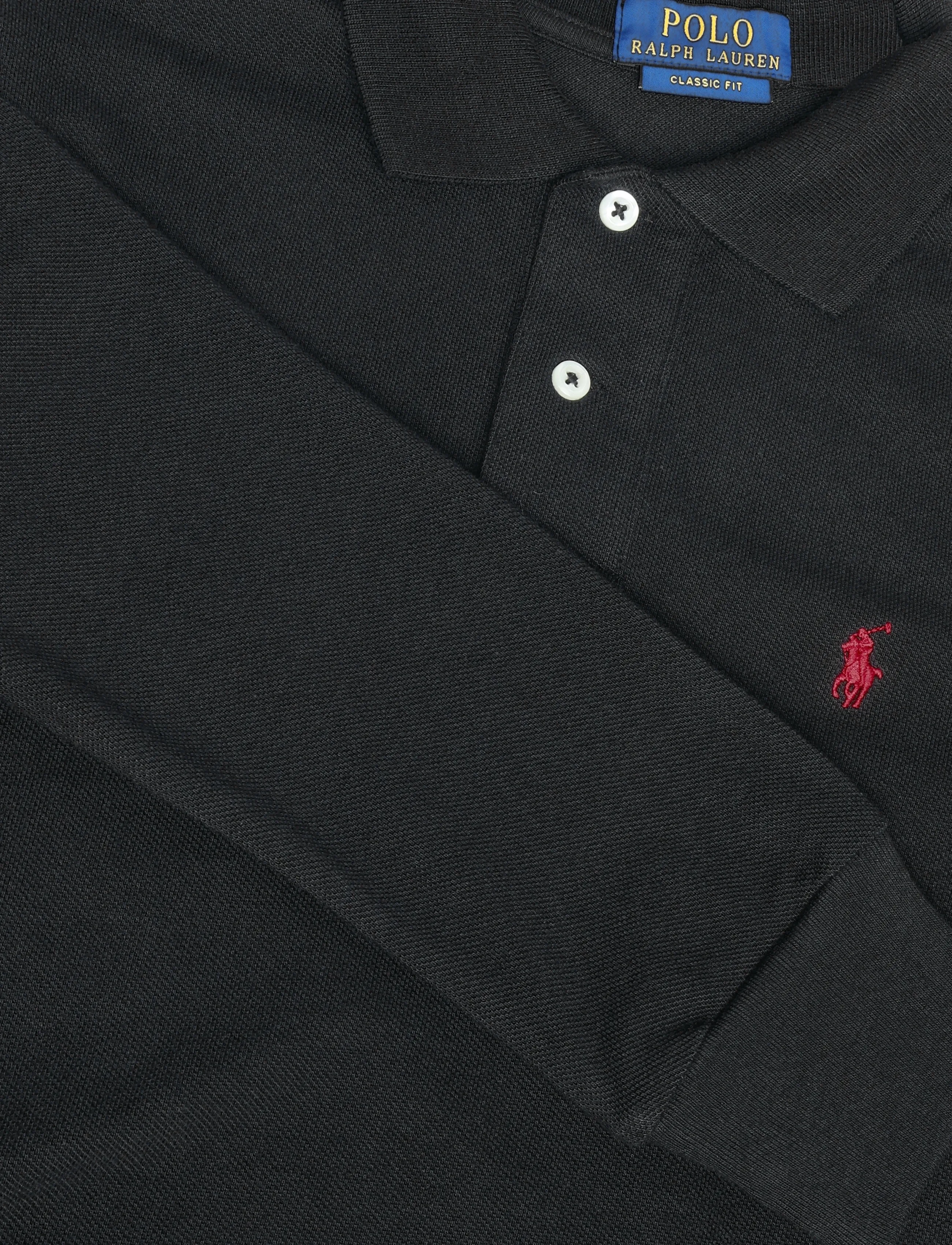 Ralph Lauren Kids - Cotton Mesh Long-Sleeve Polo - langærmede poloer - polo black - 2