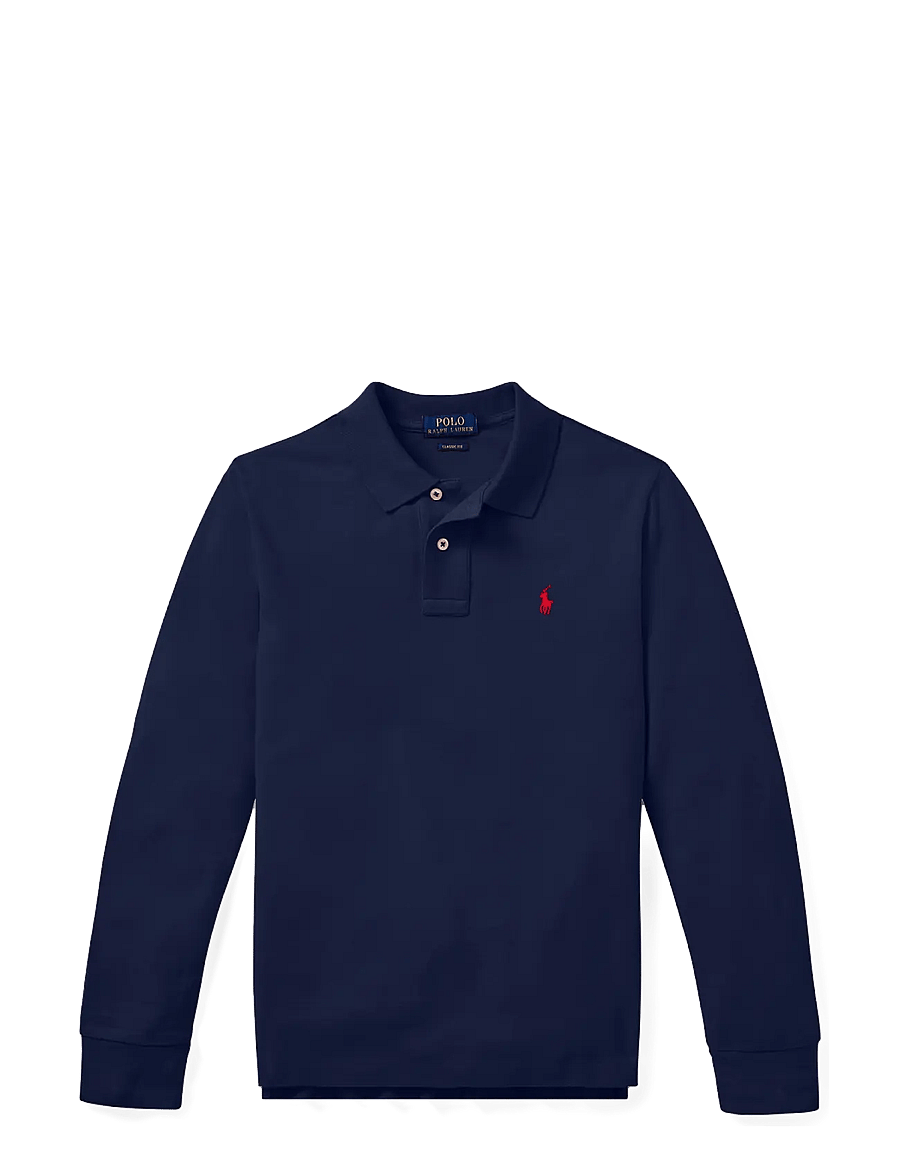 Ralph Lauren Kids - Cotton Mesh Long-Sleeve Polo - pikkade varrukatega polod - refined navy - 0
